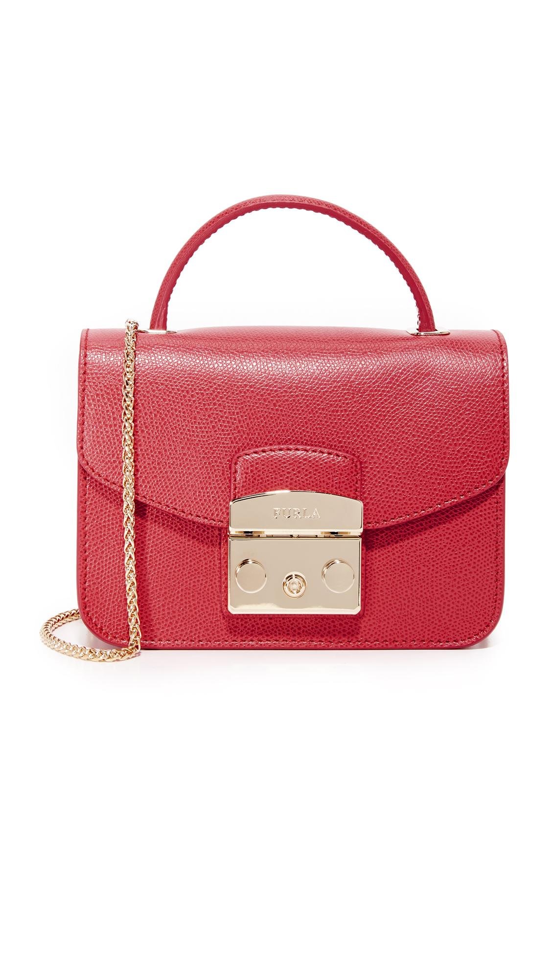 Furla Leather Metropolis Mini Top Handle Bag in Ruby (Red) - Lyst