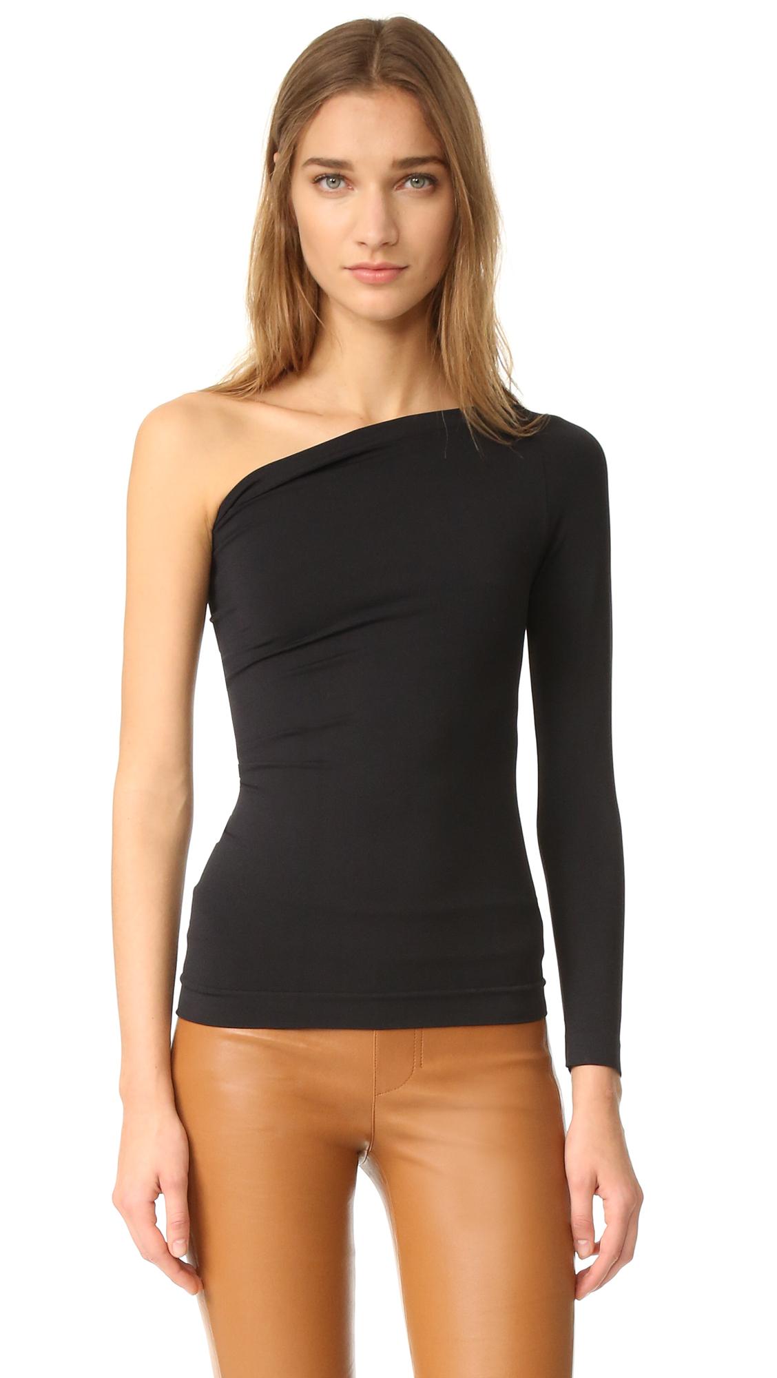 long sleeve one shoulder