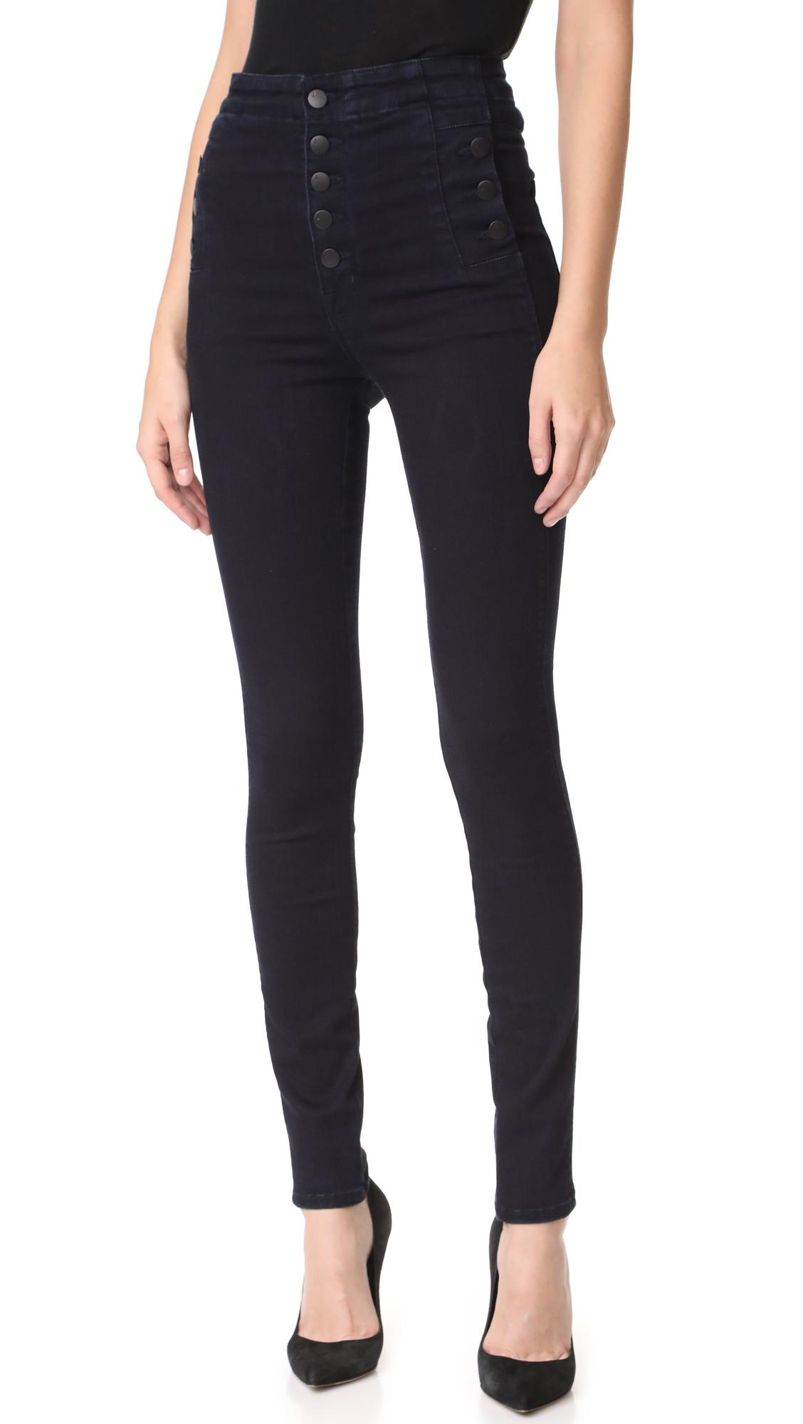 J brand Natasha Sky High Skinny Jeans in Black | Lyst