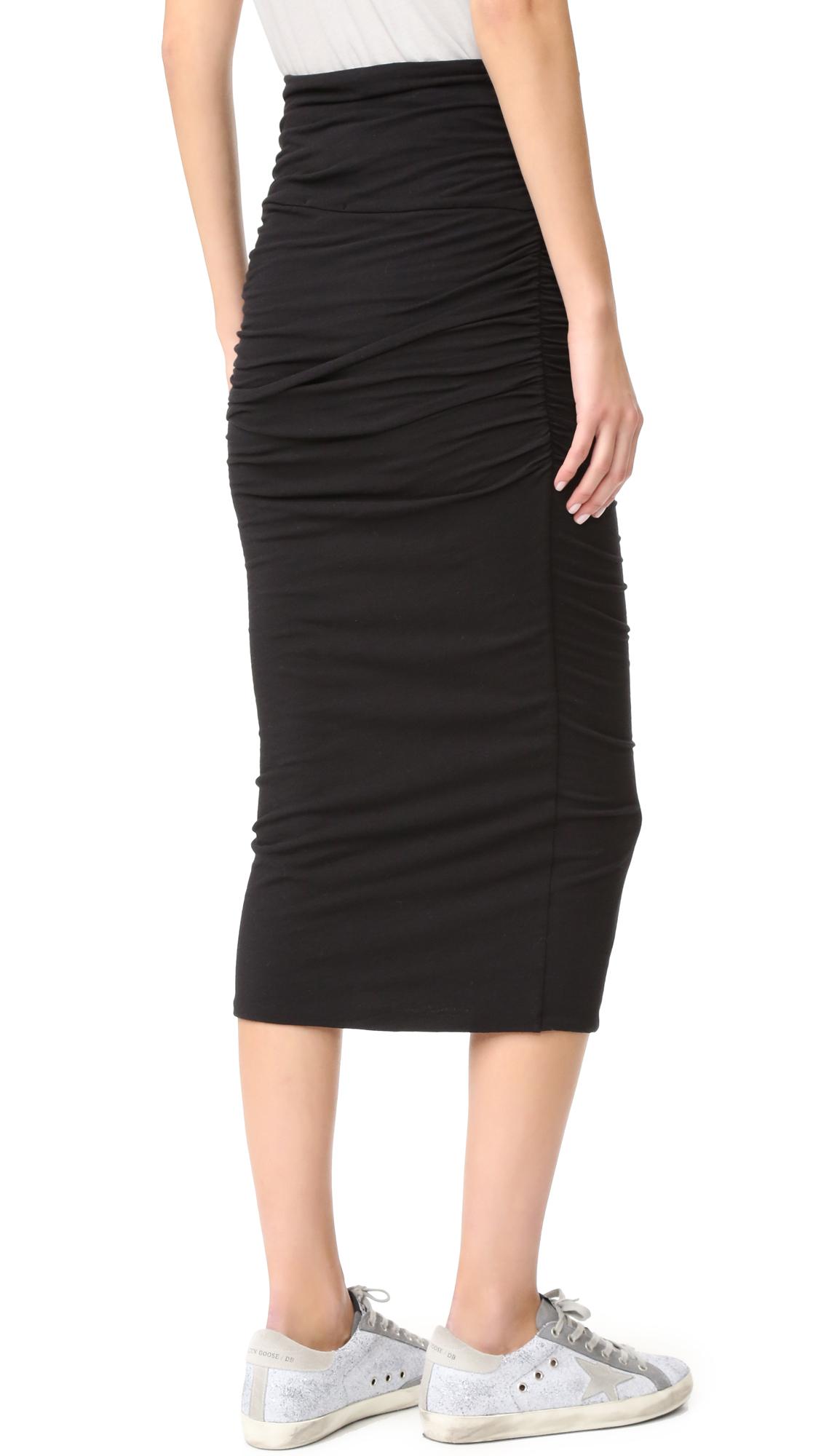 James Perse Cotton Tube Skirt in Black - Lyst
