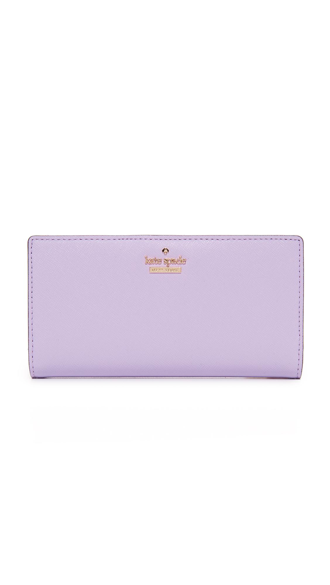 Kate Spade Leather Stacy Snap Wallet in Lilac Cream (Purple) - Lyst