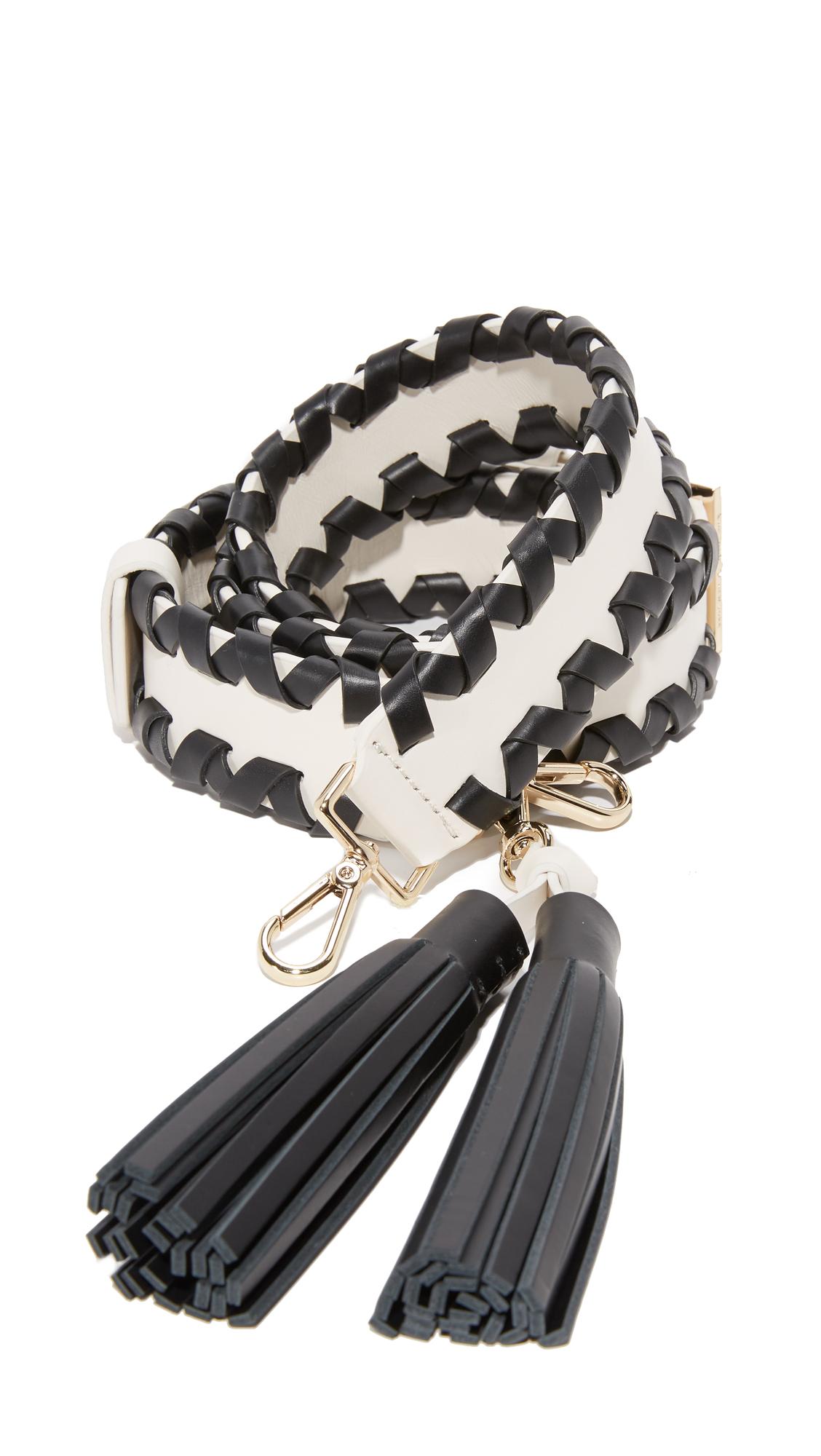 Kate Spade Leather Mix It Up Tassel Guitar Strap in Black Lyst