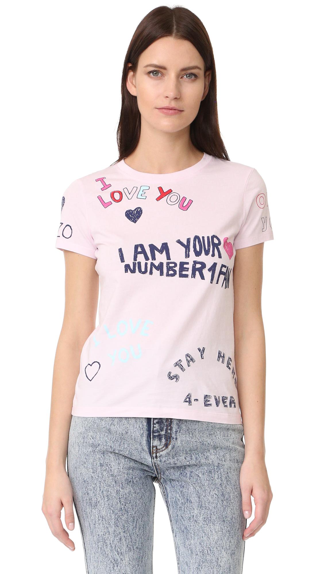 KENZO I Am Your Number 1 Fan Tee in Pink | Lyst
