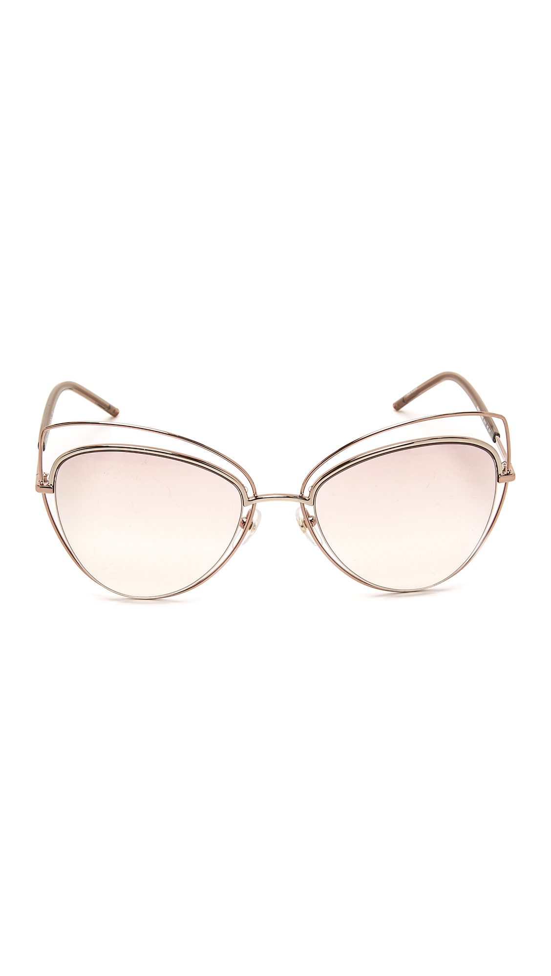 Marc Jacobs Double Wire Double Rimmed Cat Eye Sunglasses in Gold Copper ...