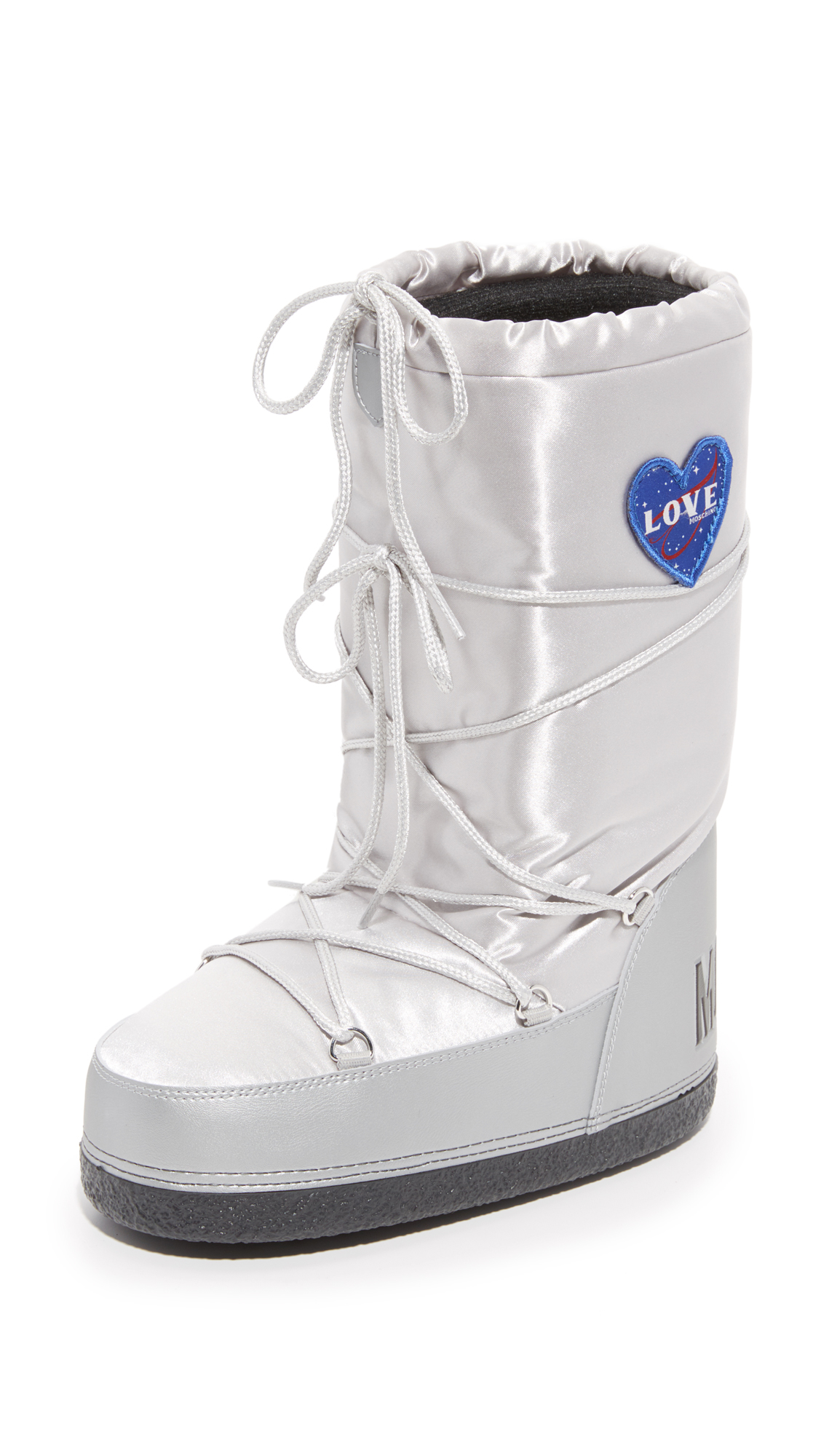 moschino moon boots silver