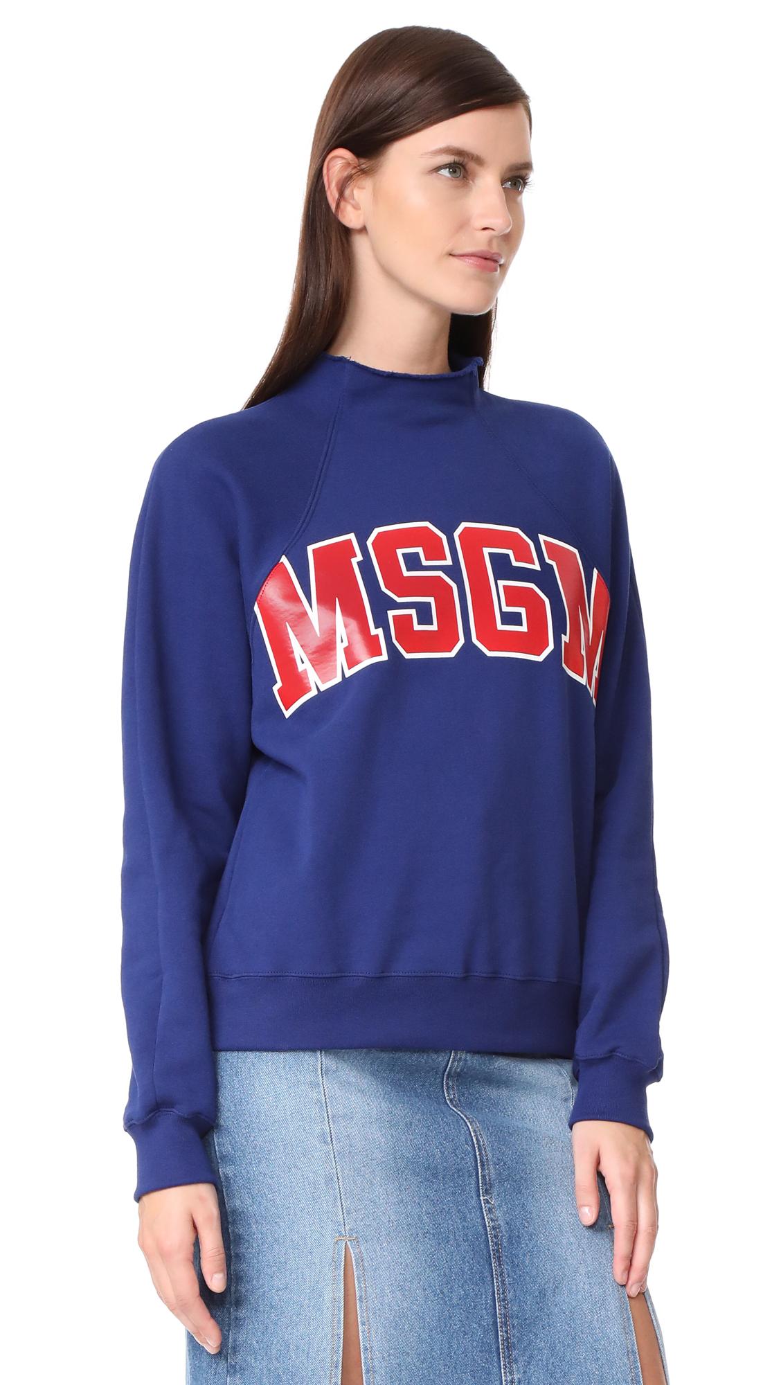 Lyst - Msgm Logo Sweatshirt in Blue