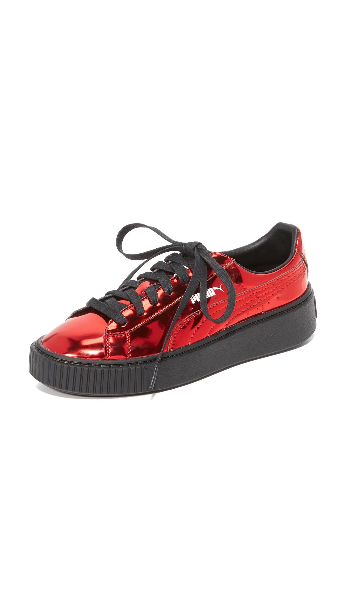 PUMA Creeper Metallic Sneakers in Red | Lyst