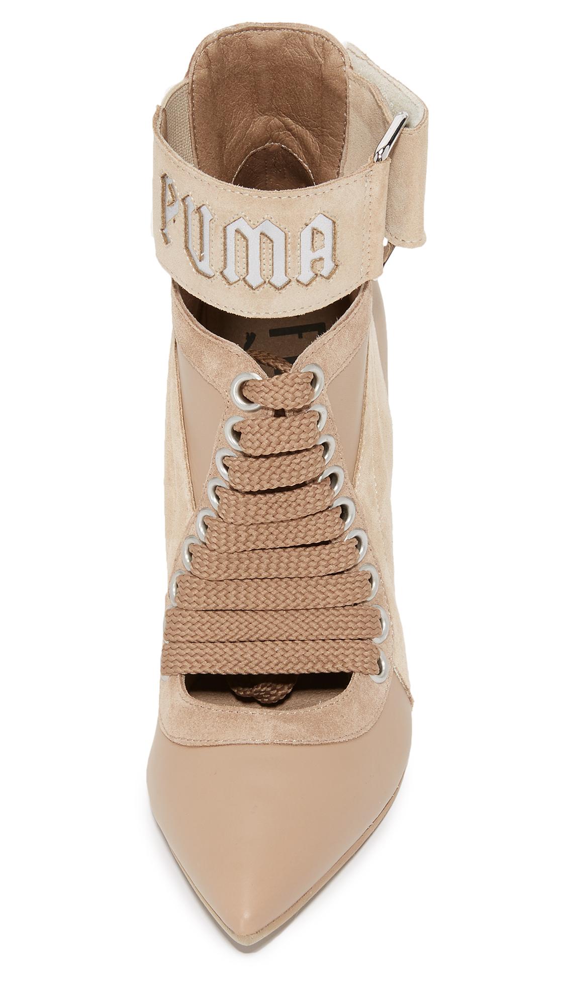PUMA Fenty X Lace Up Heels in Natural | Lyst