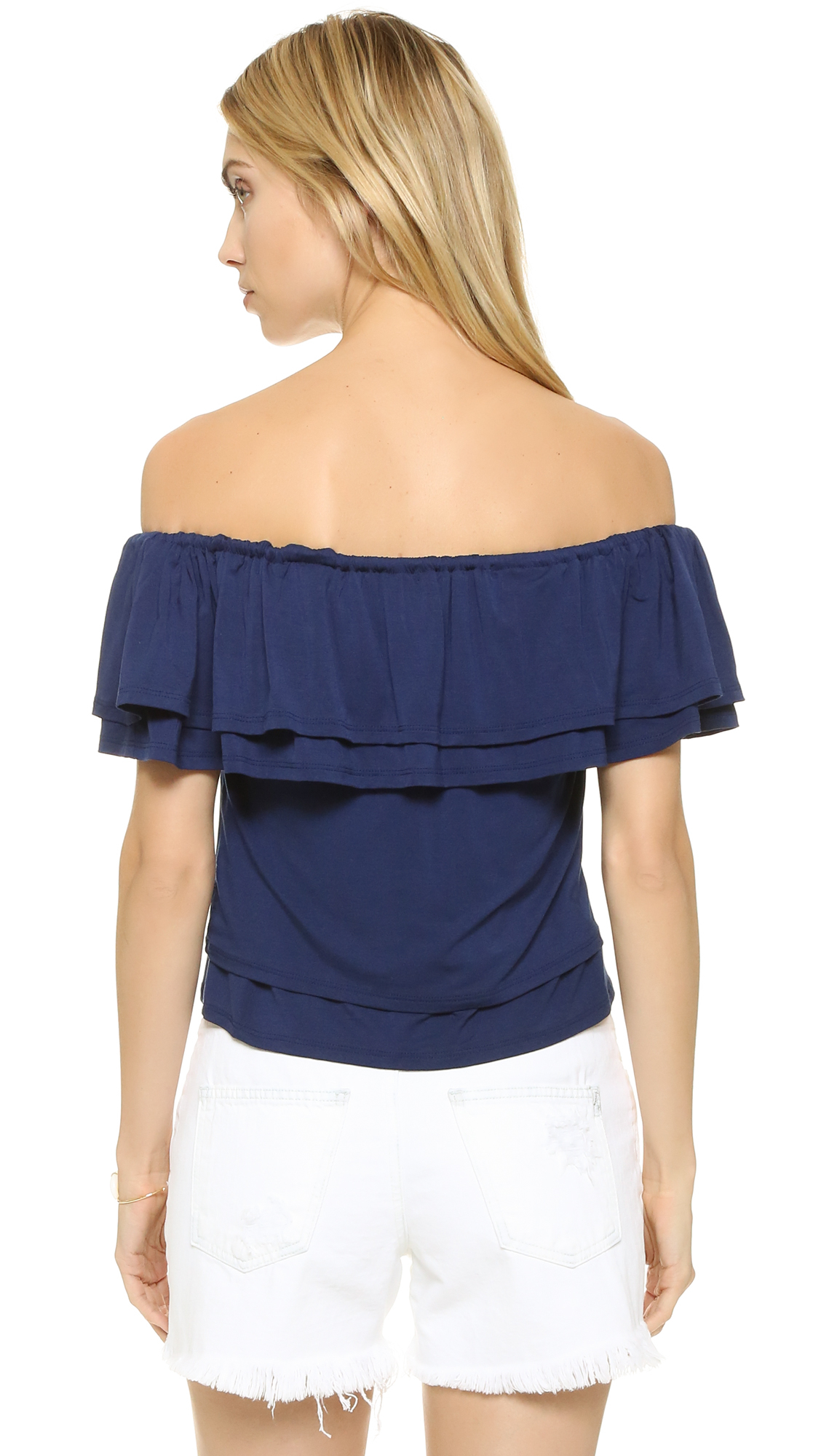 minkoff deva top in blue lyst minkoff deva top in blue lyst