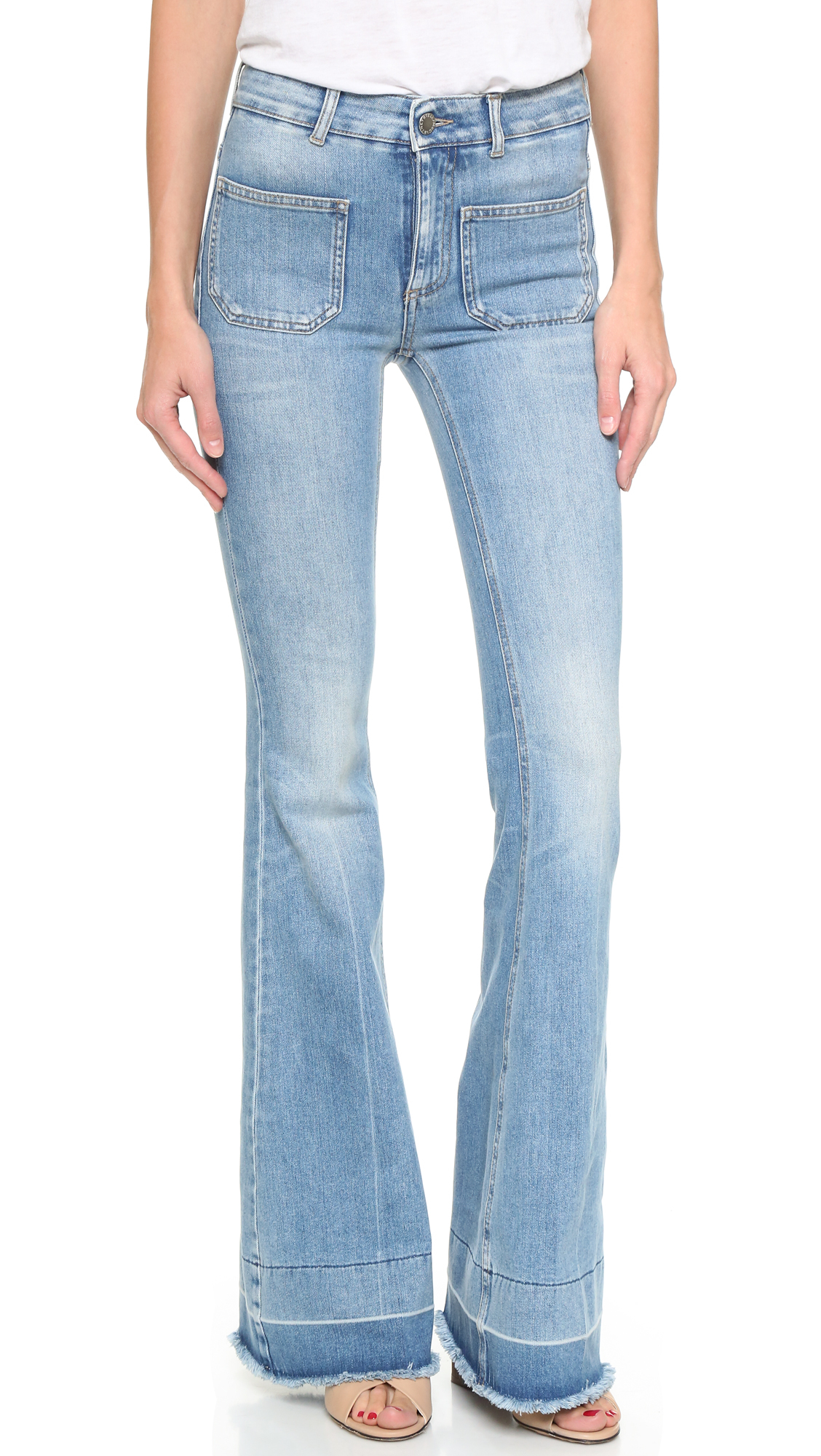 Stella McCartney 70s Flare Jeans With Patch Pockets in Blue | Lyst