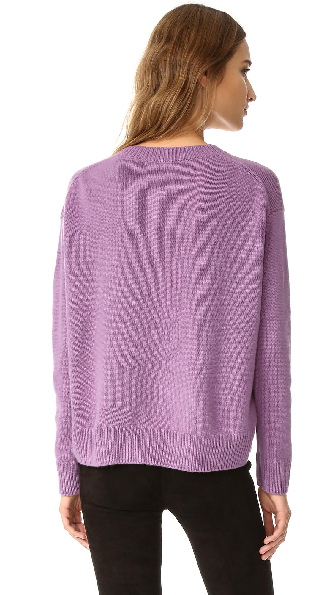 Vince Boxy Cashmere Sweater in Violet (Purple) - Lyst