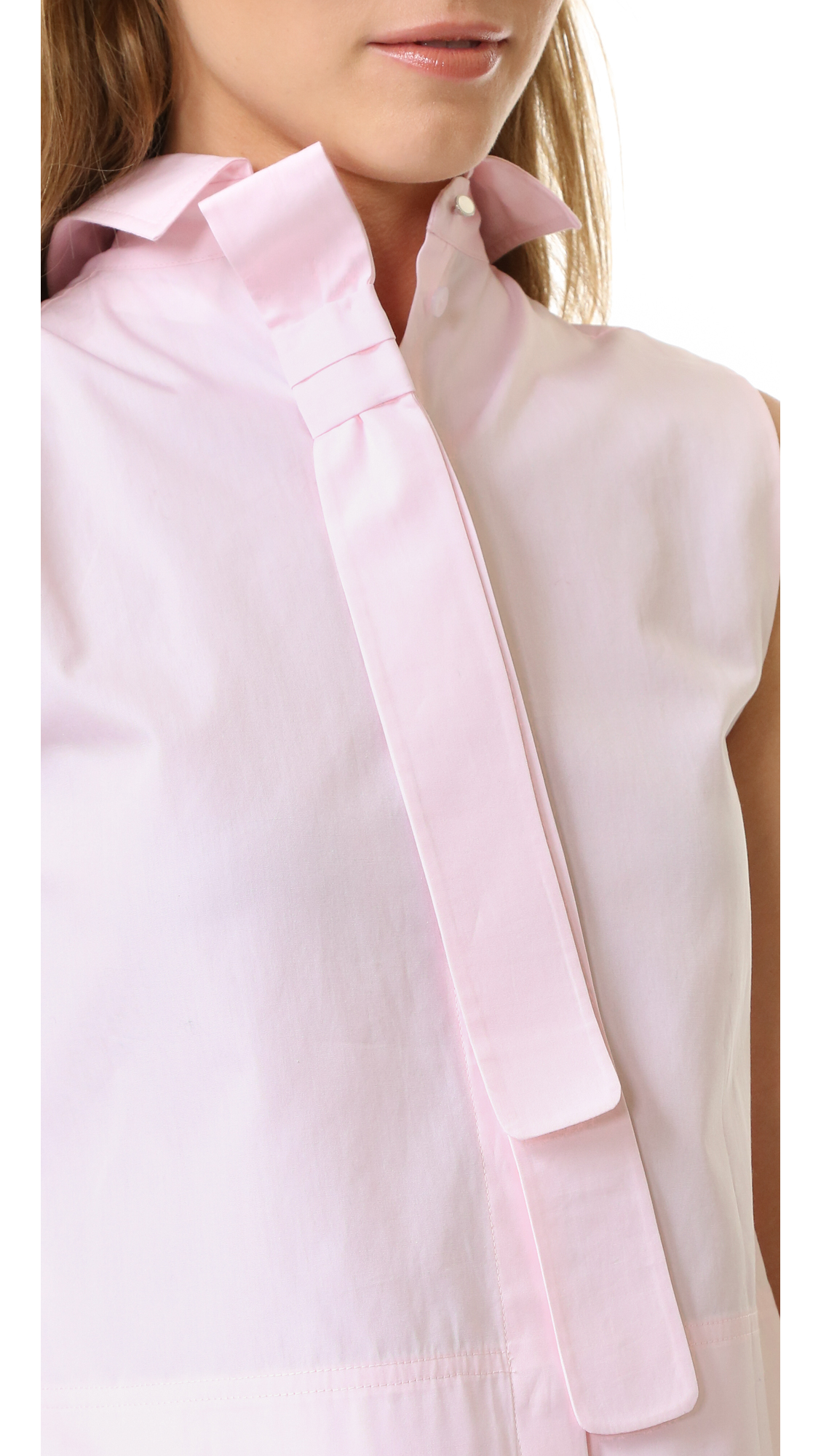 Lyst Victoria Victoria Beckham Tie Back Sleeveless Shirt In Pink