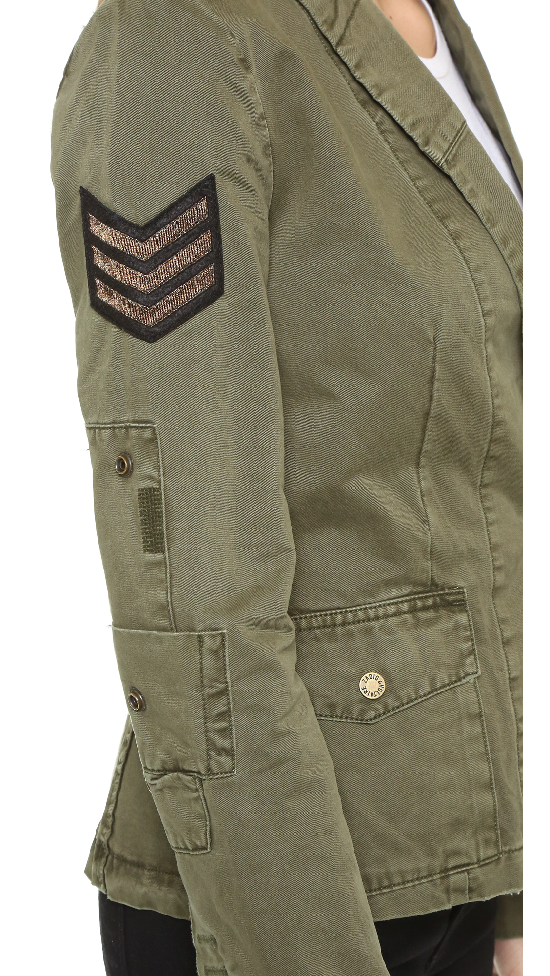 Lyst Zadig & Voltaire Virginia Grunge Army Jacket in Green