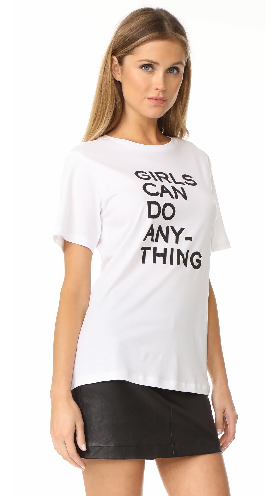 Zadig & Voltaire Cotton Girls Can Do Anything Tee in White - Lyst