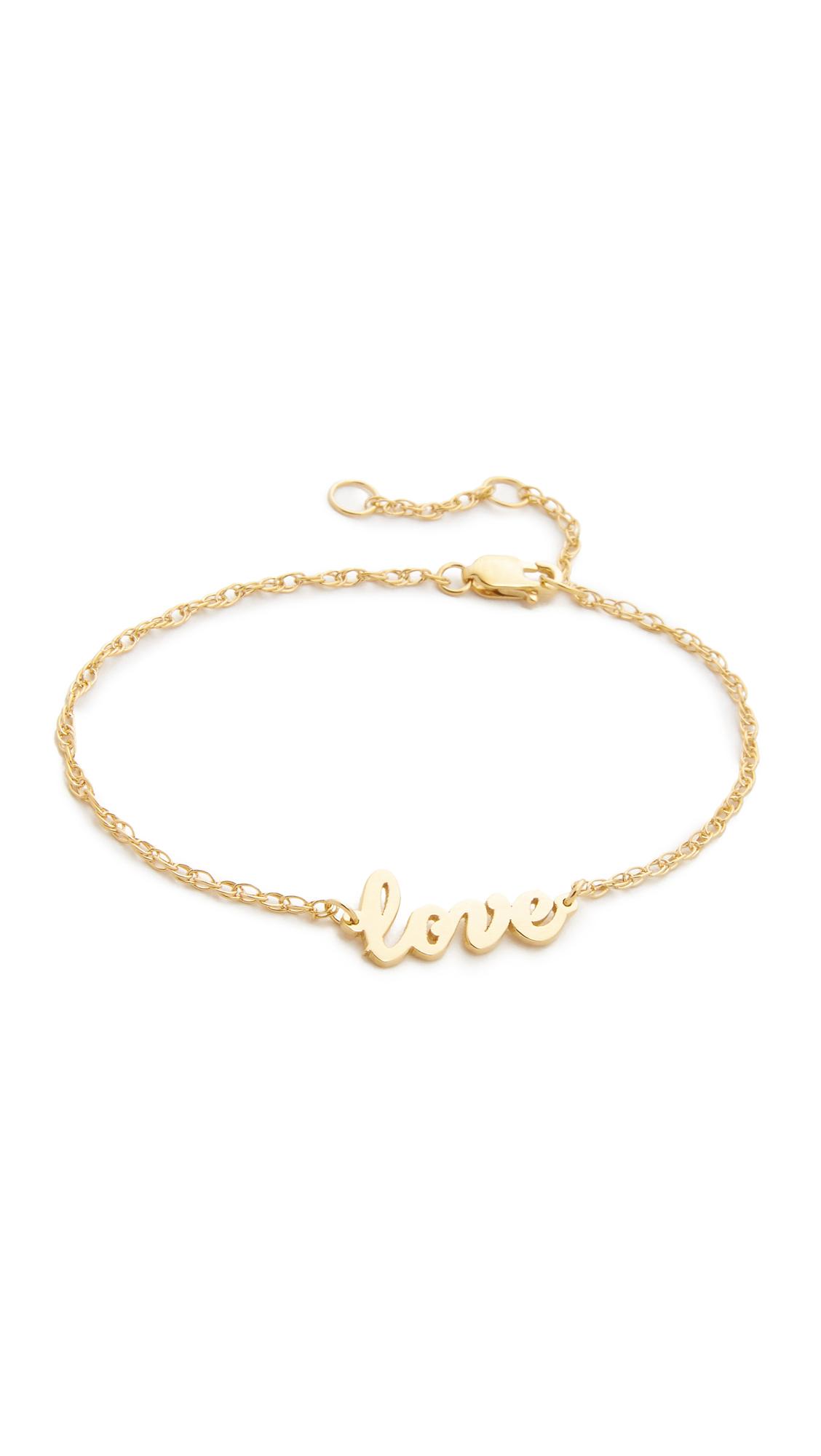 Jennifer zeuner Cursive Love Bracelet in Metallic | Lyst