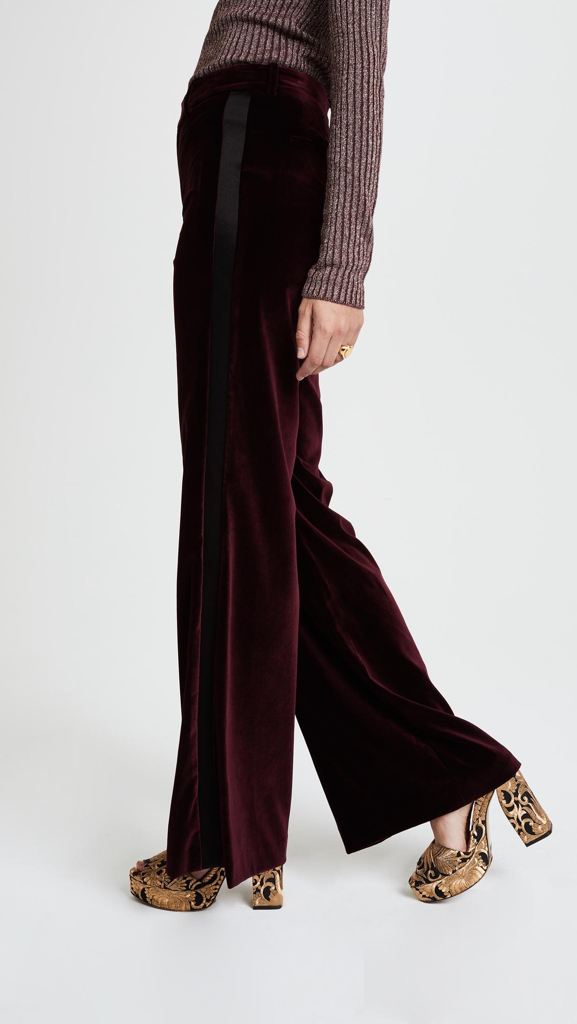 alice and olivia velvet pants