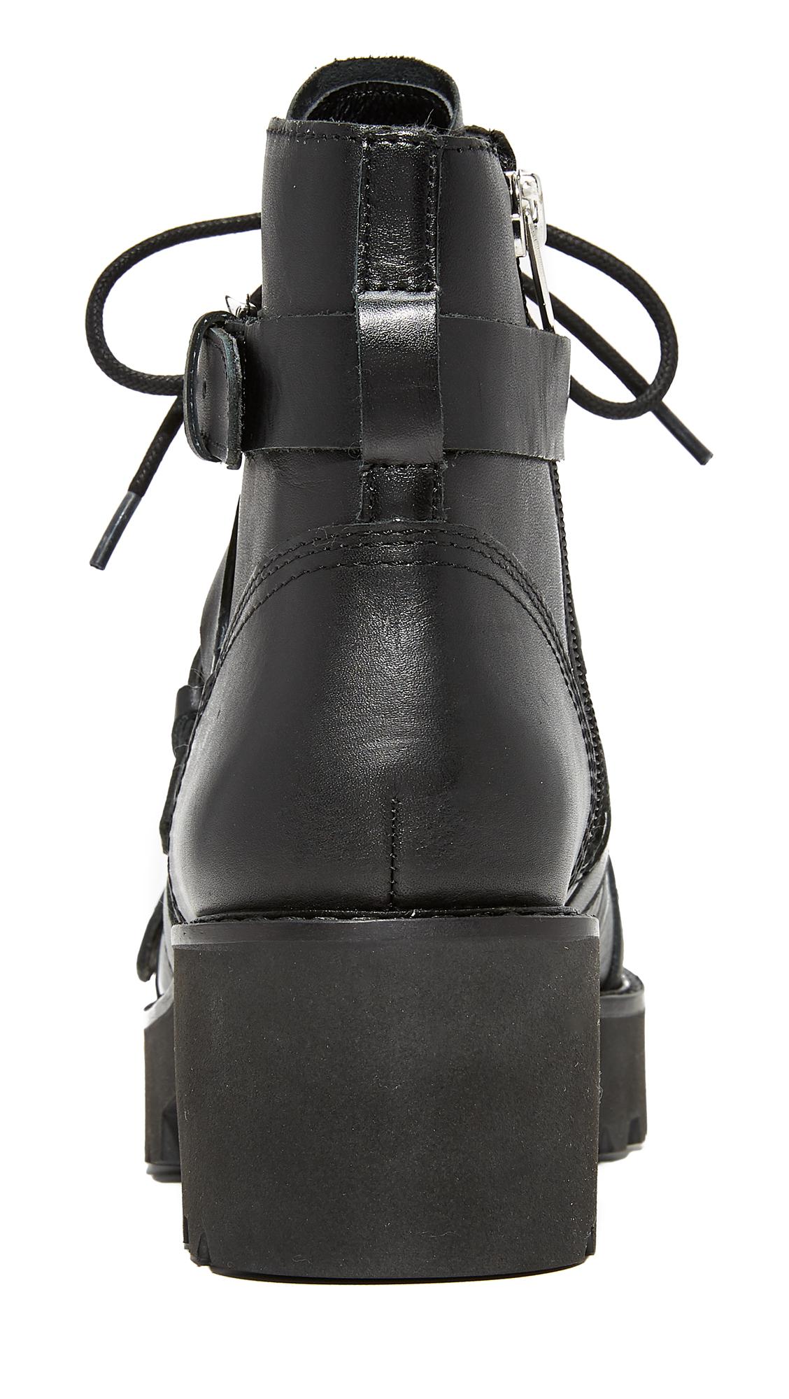 ash razor black leather boot
