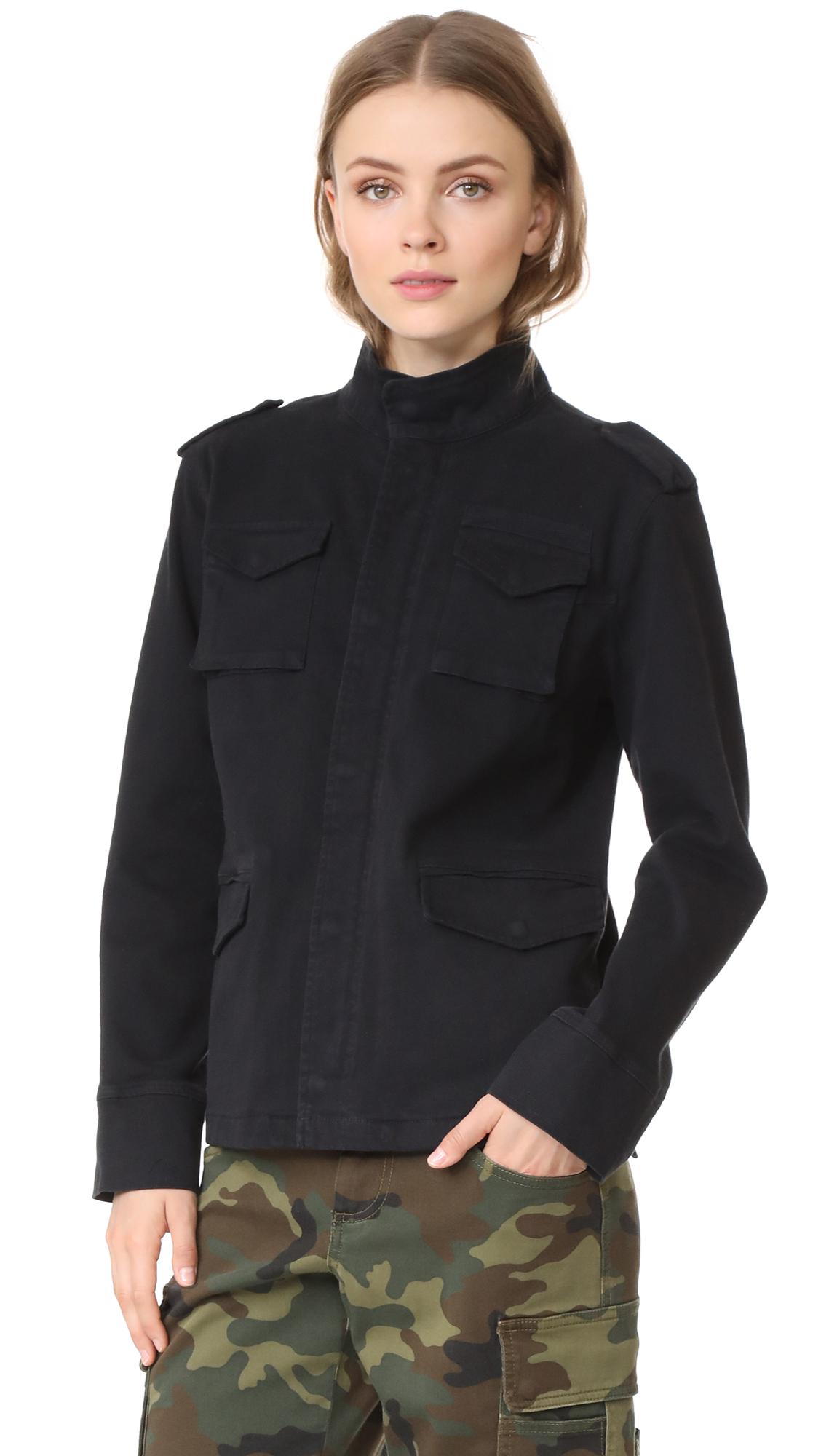Anine Bing Cotton Army Jacket in Black | Lyst