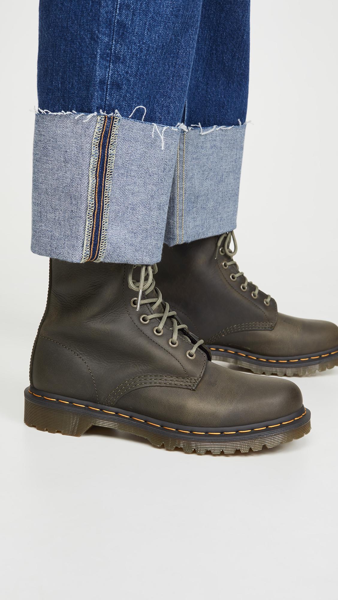 olive green dr marten boots