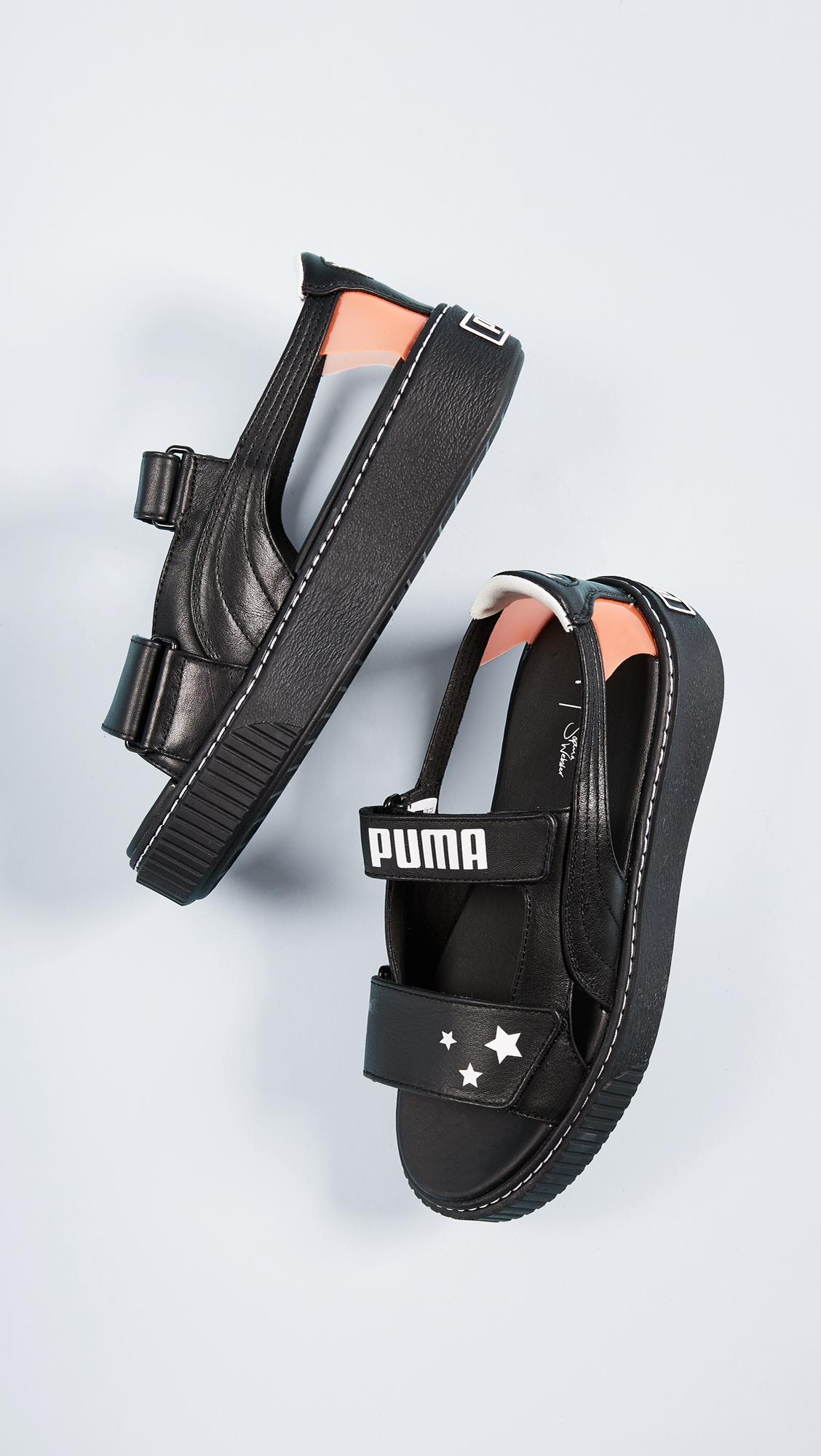 PUMA Leather X Sophia Webster Platform Sandals in Black | Lyst