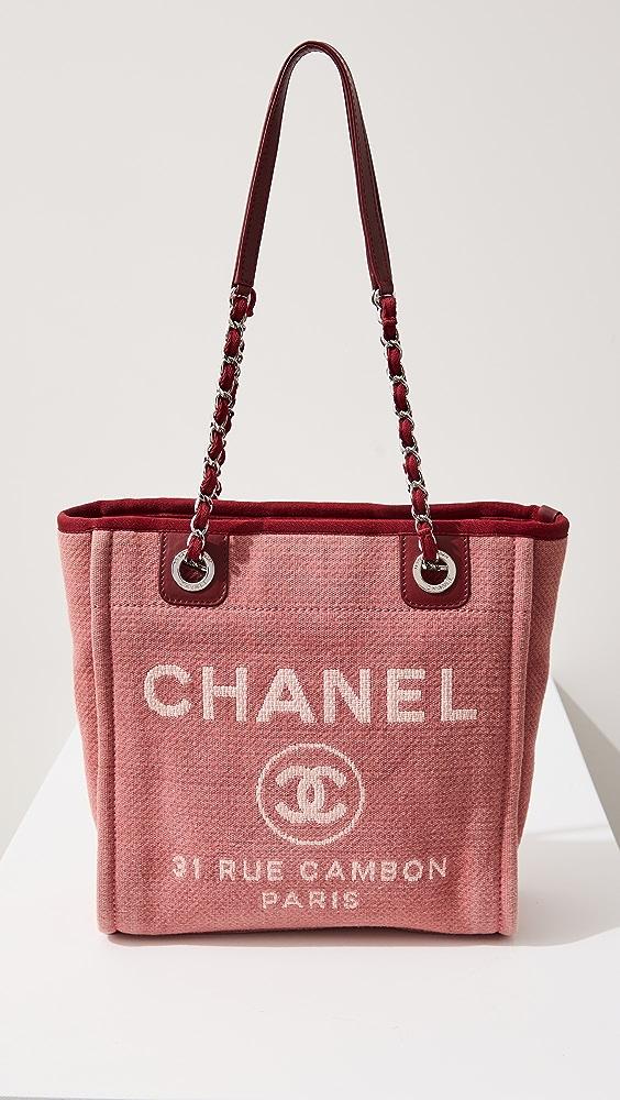What Goes Around Comes Around Chanel Red Canvas Deauville Small