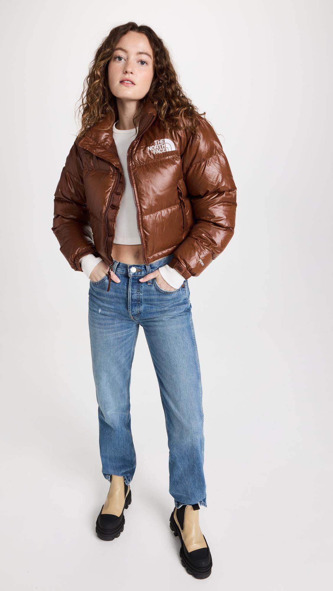 The North Face Women's Nuptse Short Jacket in Brown | Lyst The North Face Women's Nuptse Short Jacket in Brown | Lyst
