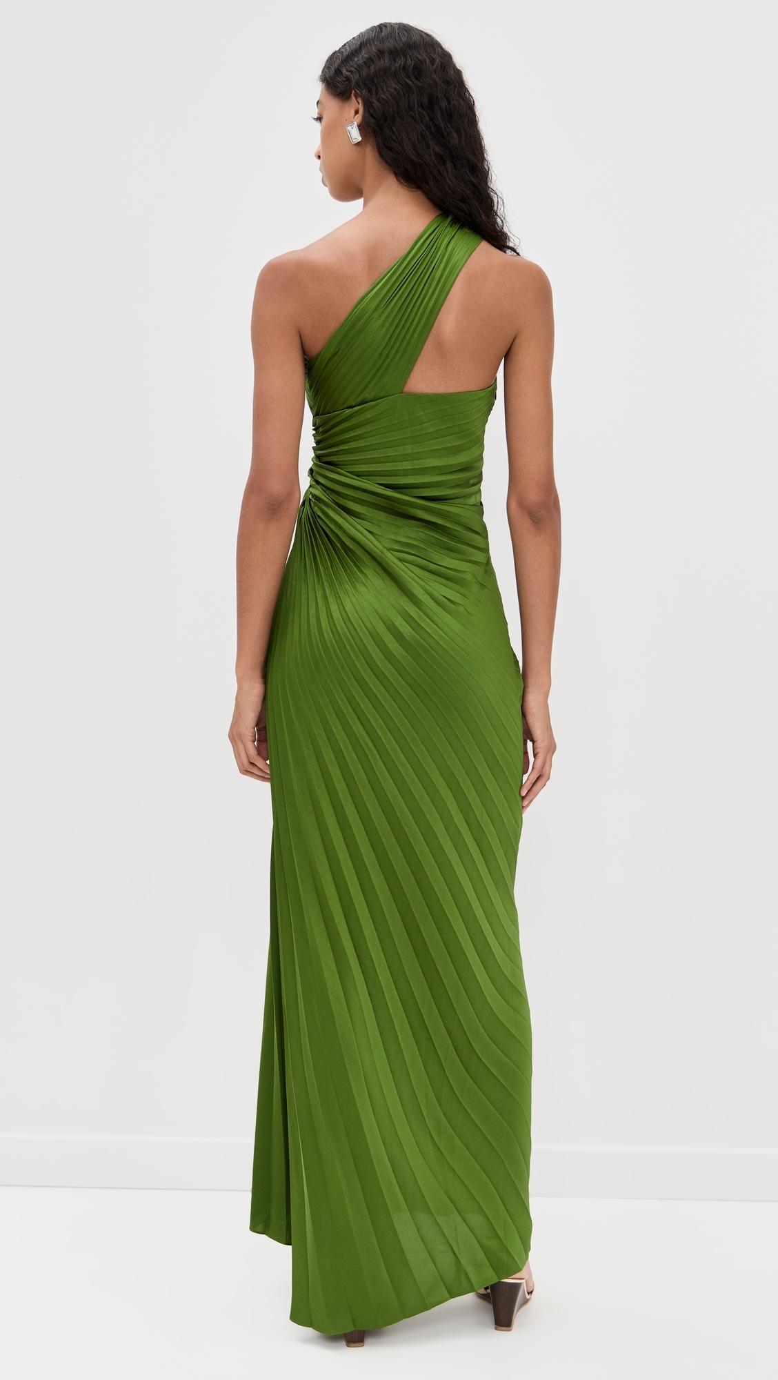 A.L.C. A. L.C. Lara Pleated One Shoulder Gown in Green | Lyst Canada
