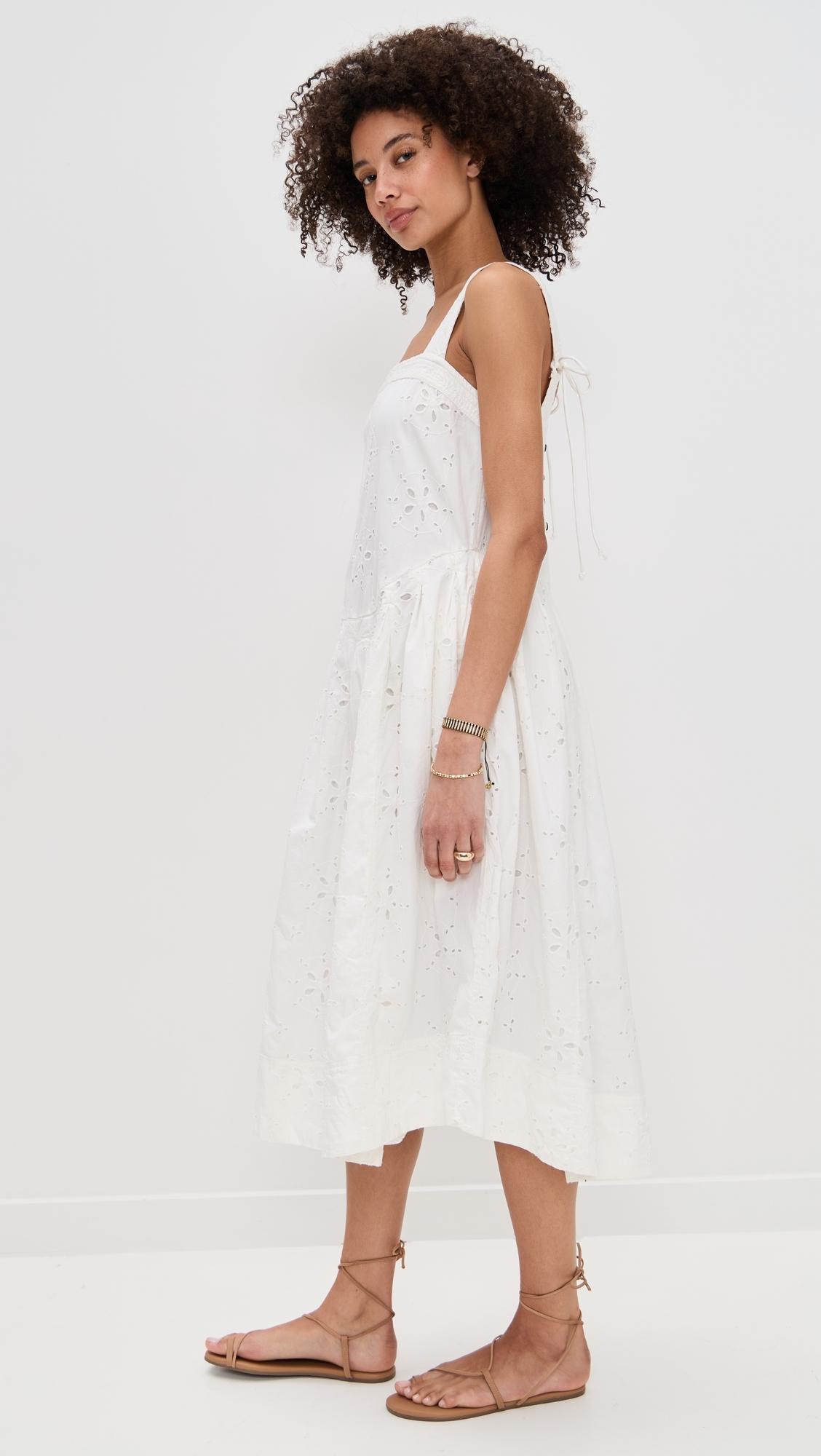 Free People Primavera Eyelet Midi Dress in White | Lyst