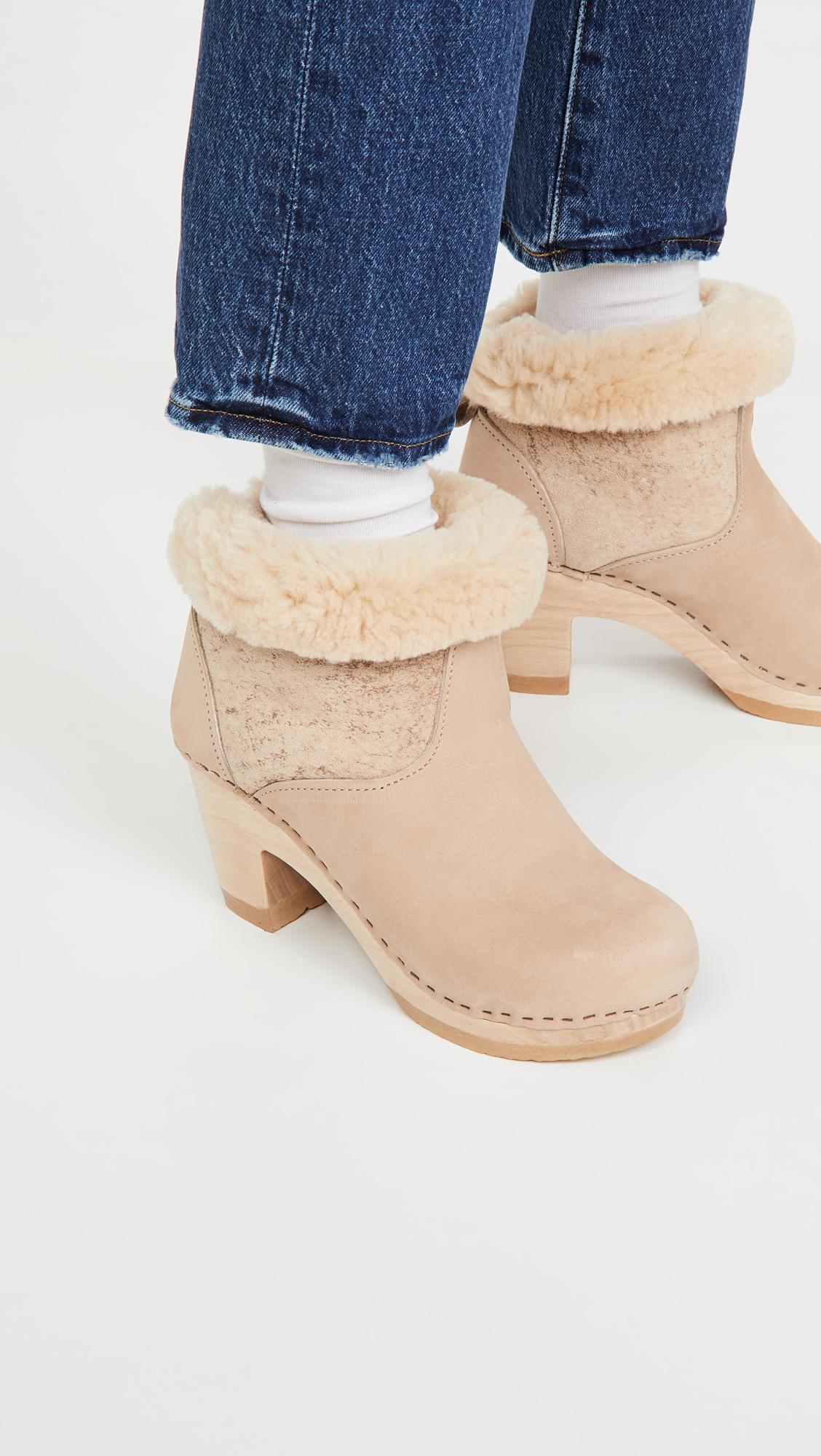 pull on shearling boots
