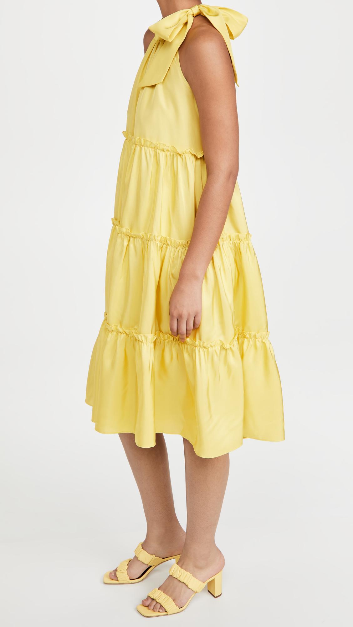 お買い得モデル Cynthia ローリー シンシア Rowley Yellow Dress Halter Silk ワンピース ドレス ワンピース レディース ロング マキシ丈 Revuemusicaleoicrm Org