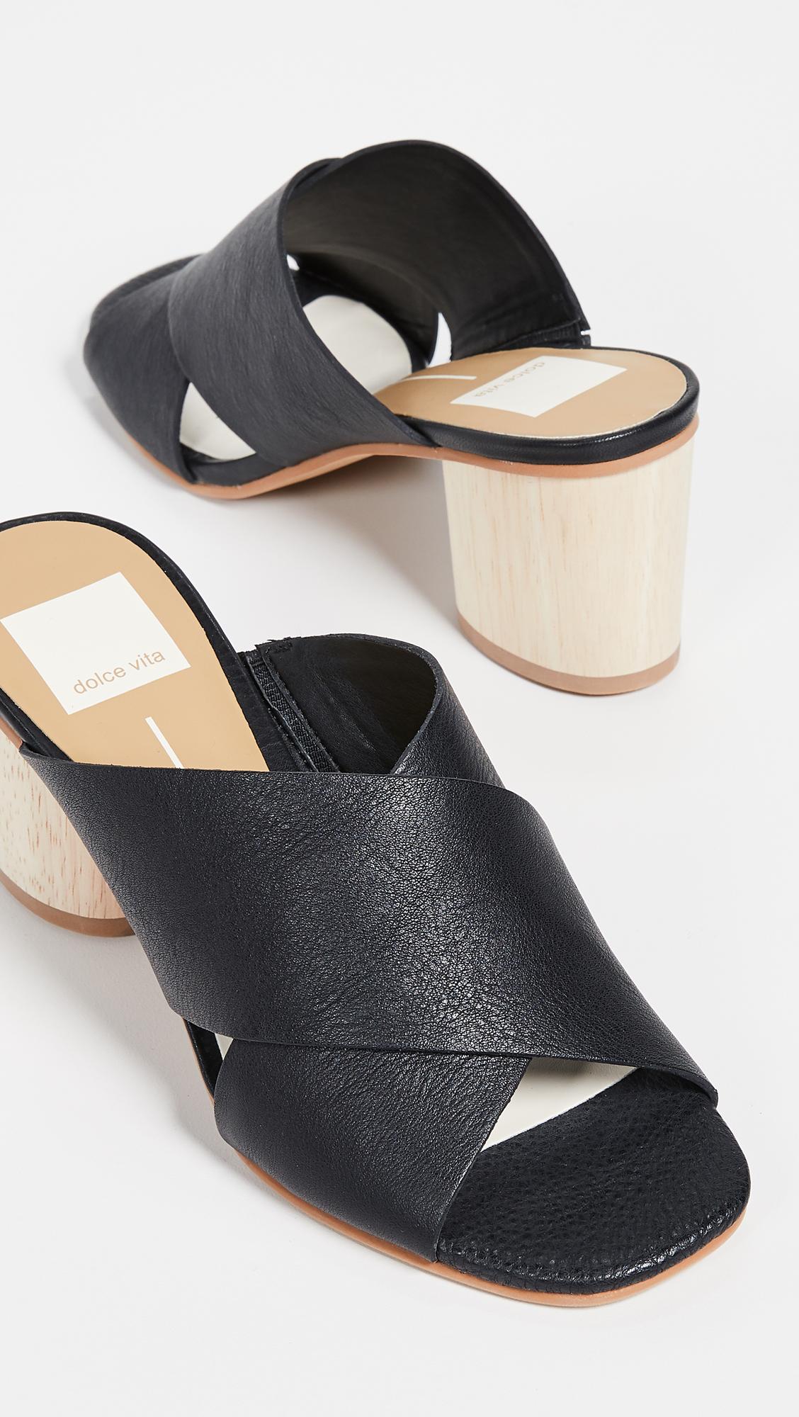 dolce vita atira block heel mules