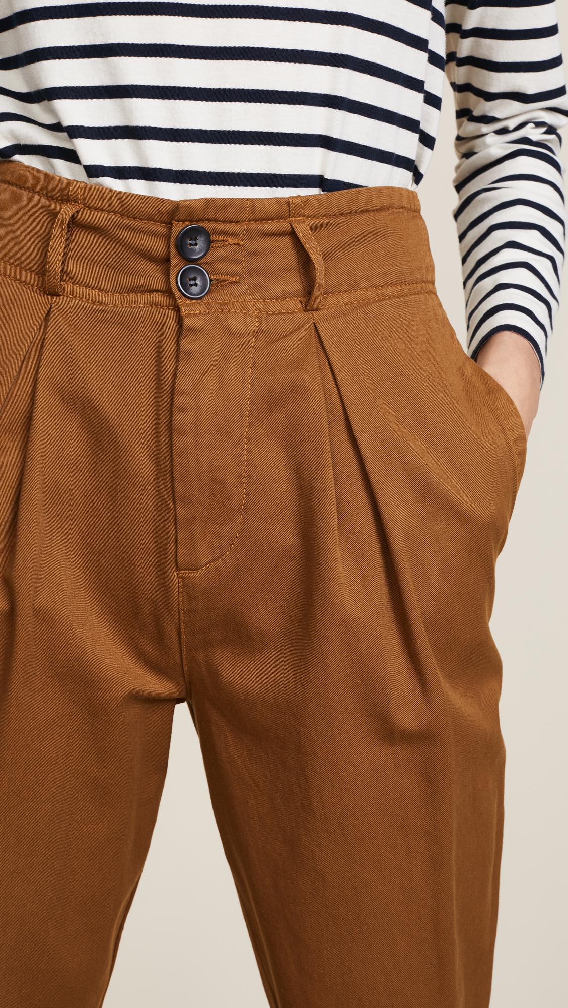 Free People Cotton High Waist Pegged '90s Pants in Brown - Lyst