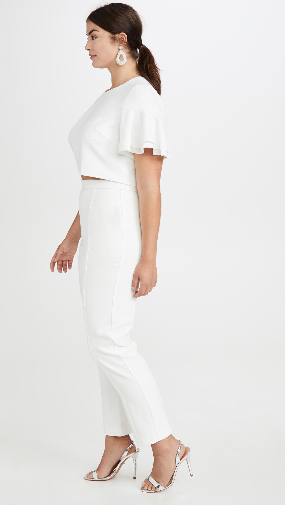 2 piece white jumpsuit