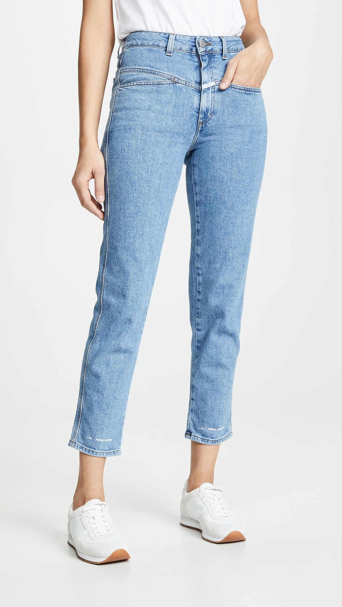 Closed Denim Pedal Pusher Jeans in Mid Blue (Blue) - Lyst