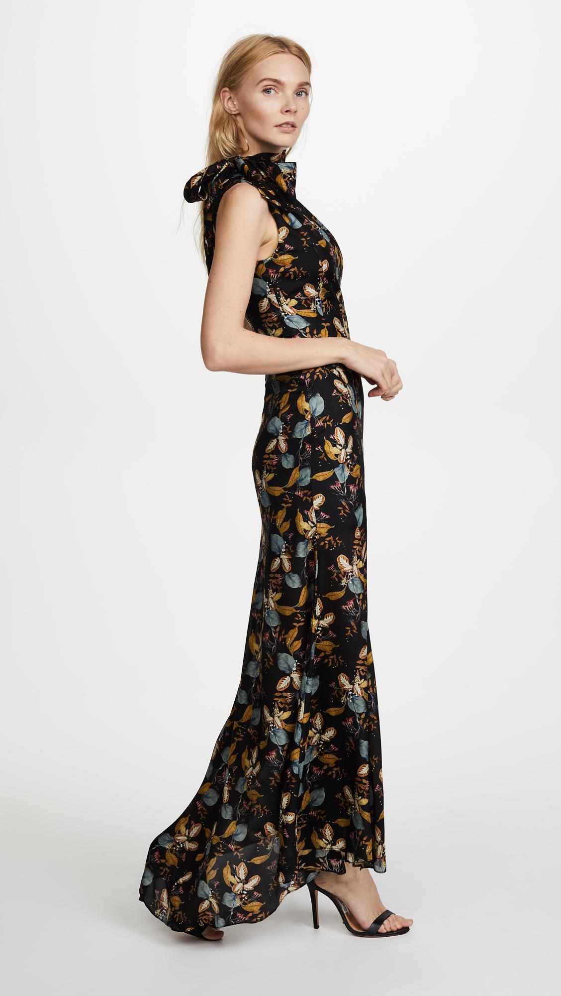 nicholas ava floral tie neck maxi