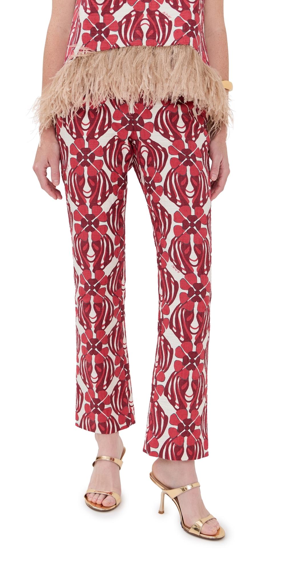 パンツ LA DOUBLEJ Women Straight Pants TRO0026 SIL006 PI01 Pink Palazzo Pants in Oltrarno Placée Pink for Women | La DoubleJ