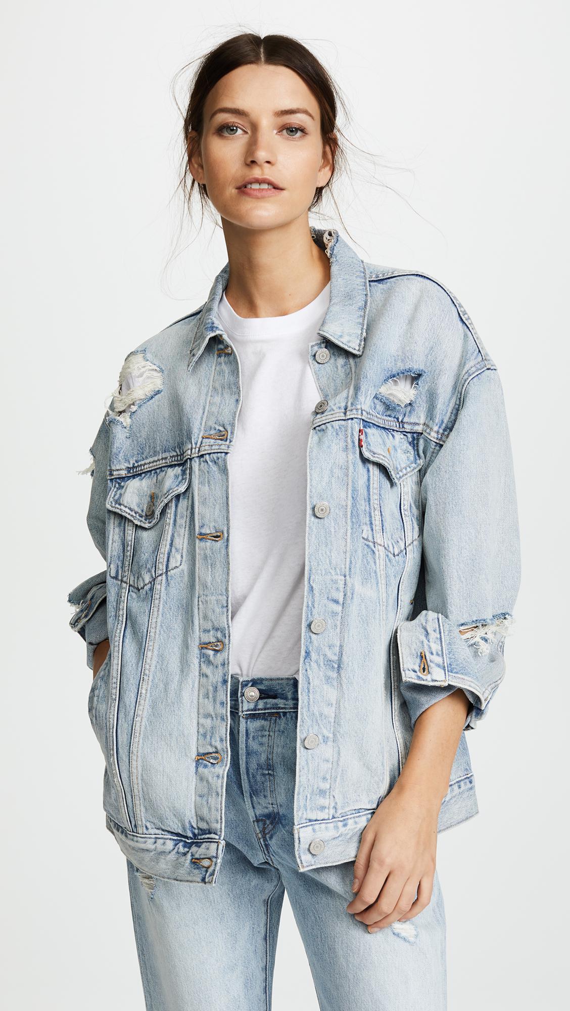 levi's women's baggy distressed trucker jacket