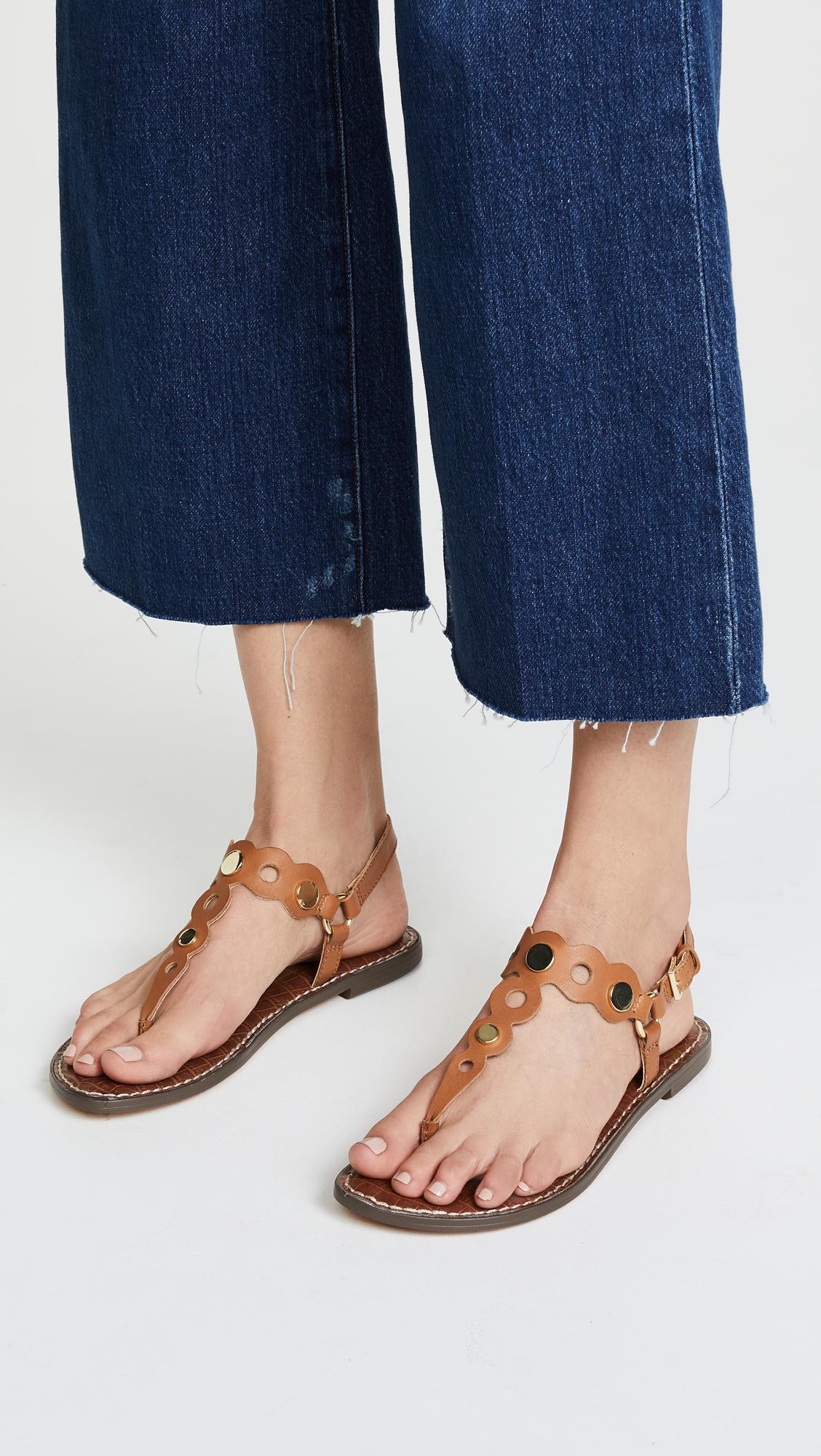 Sam Edelman Leather Gilly Flat Sandals 