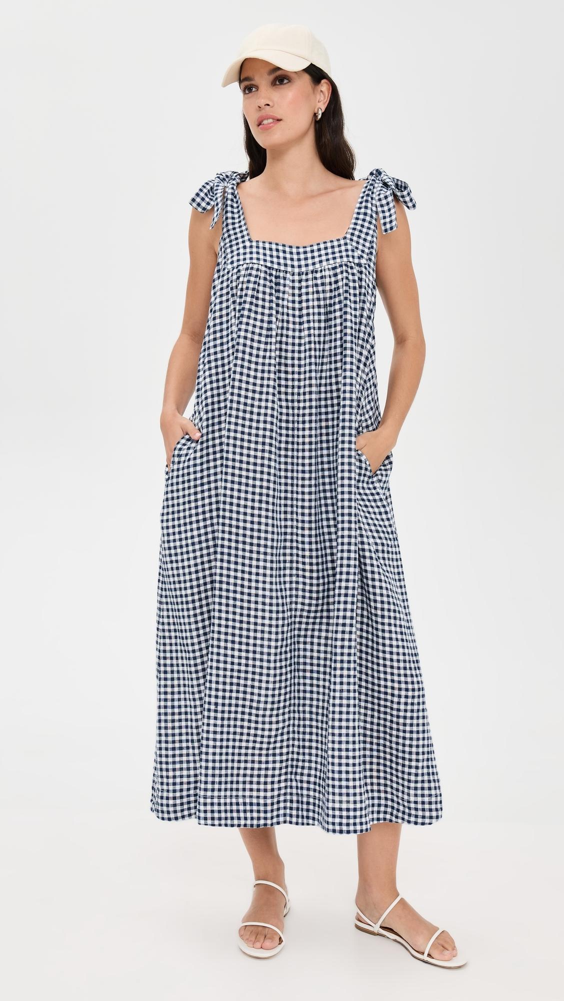 clare linen dress Clare Linen Midi Dress