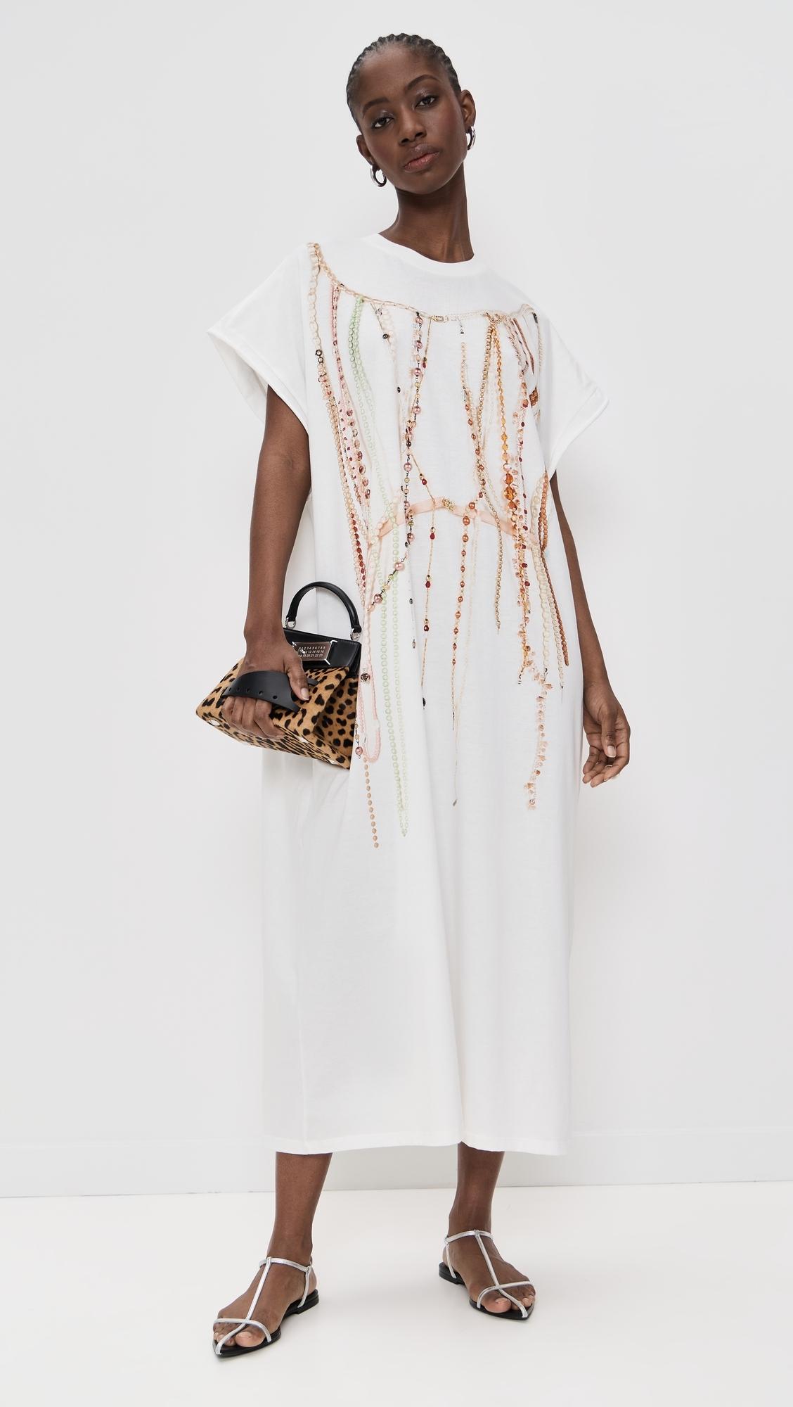 MM6 by Maison Martin Margiela Pearl Jersey Dress in White | Lyst MM6 by Maison Martin Margiela Pearl Jersey Dress in White | Lyst