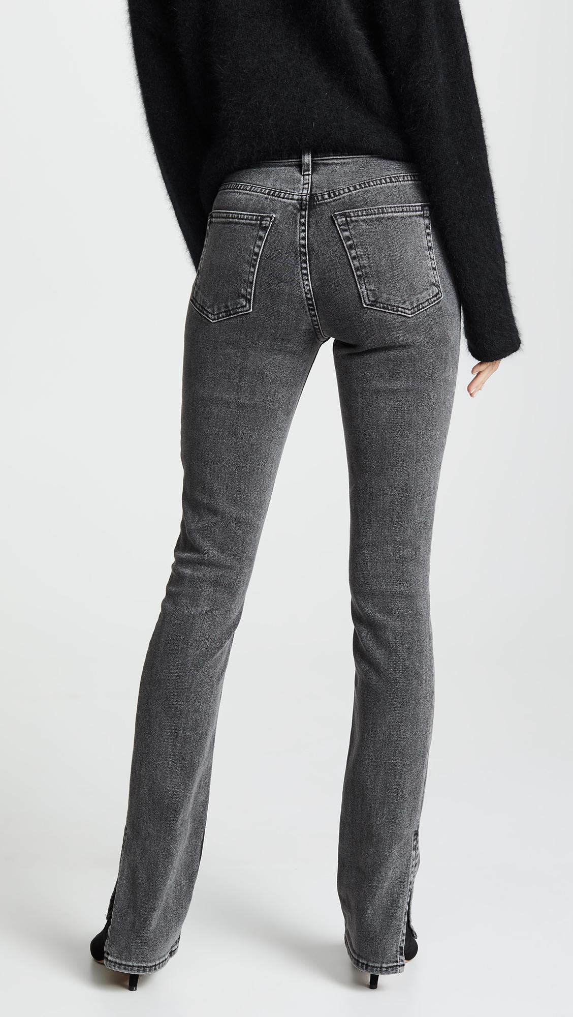 split jeans grey