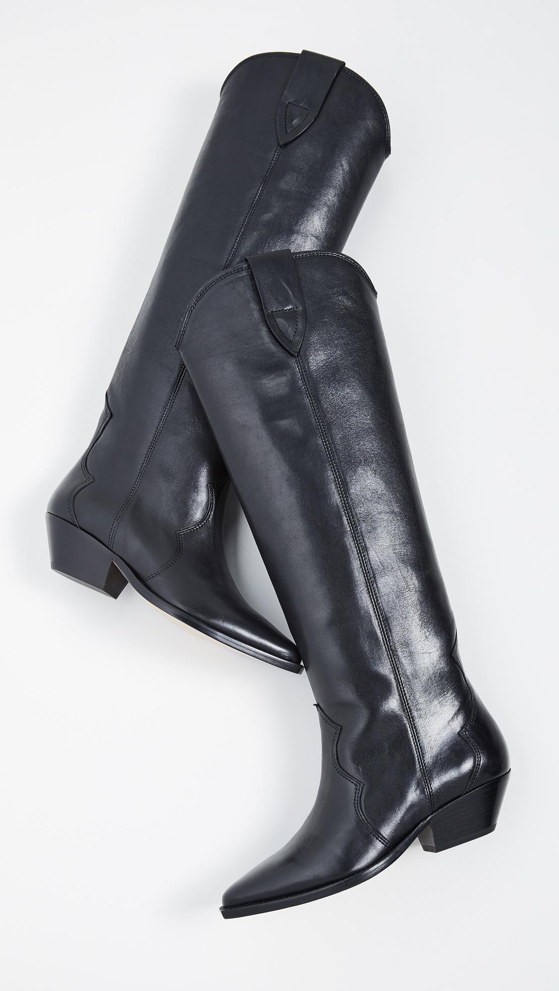 Isabel Marant Leather Denvee Tall Boots in Black - Lyst