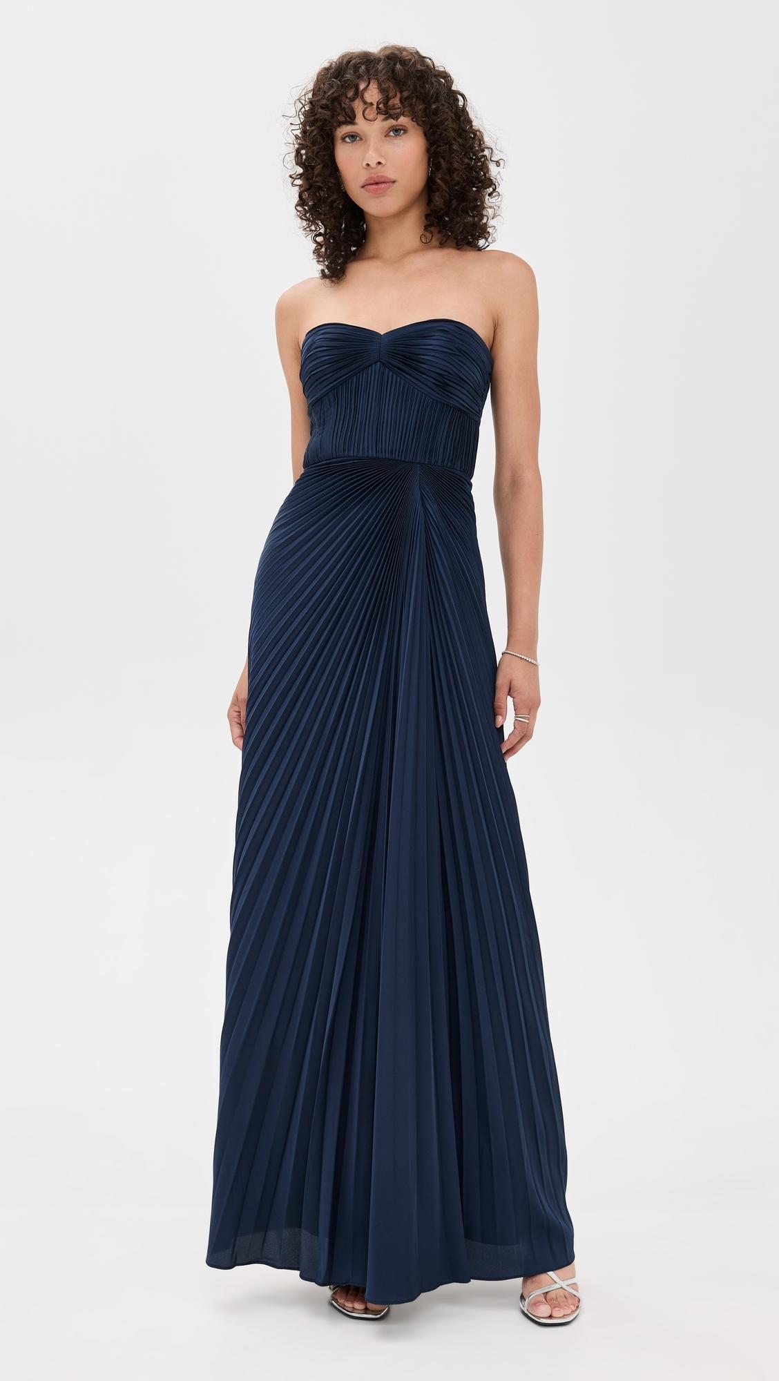 amur blue dress Giada Pleated Dress