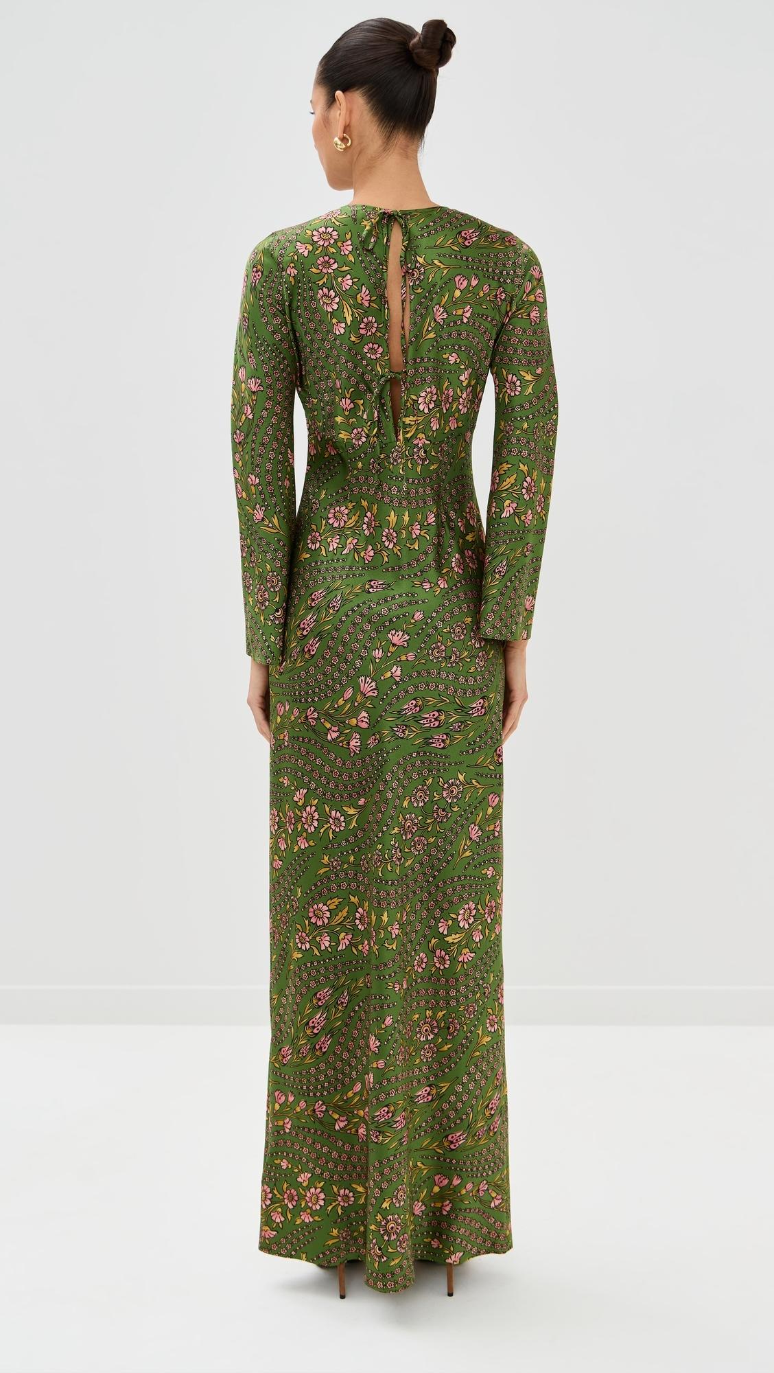 green emerald velvet dress Veronica Beard Amber Dress Green Multi
