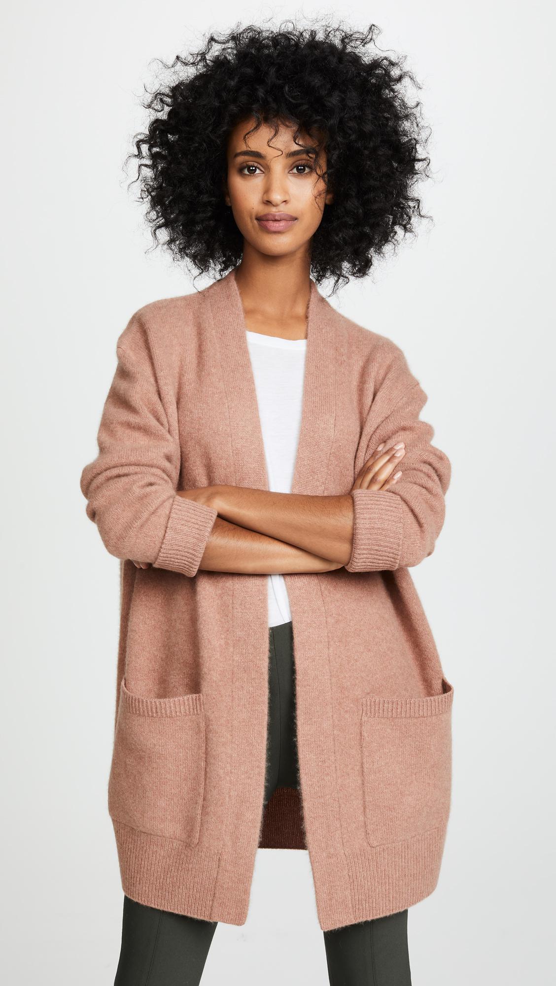 Vince Cashmere Cardigan in Pink | Lyst