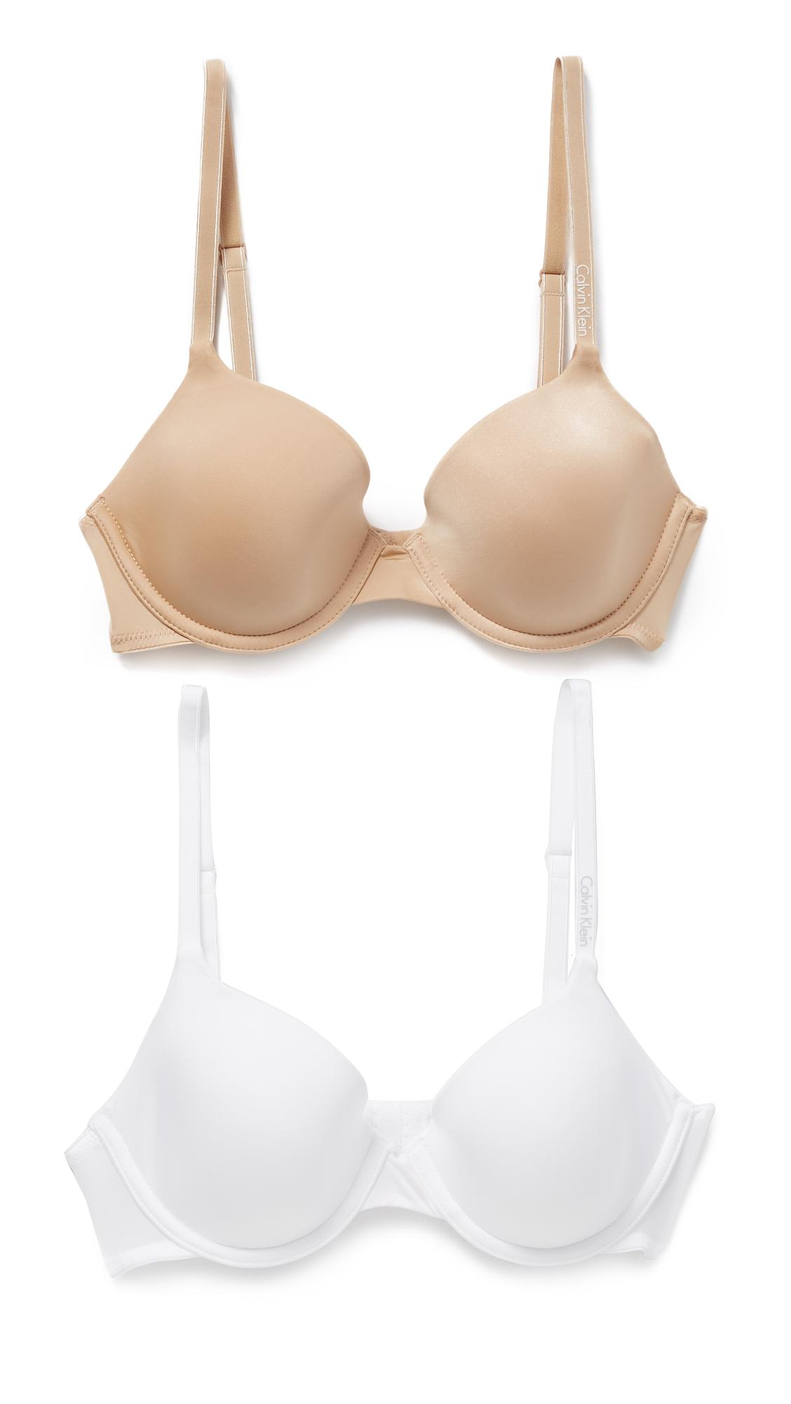 Calvin Klein 2 Pack Essence Tshirt Bras in White Lyst