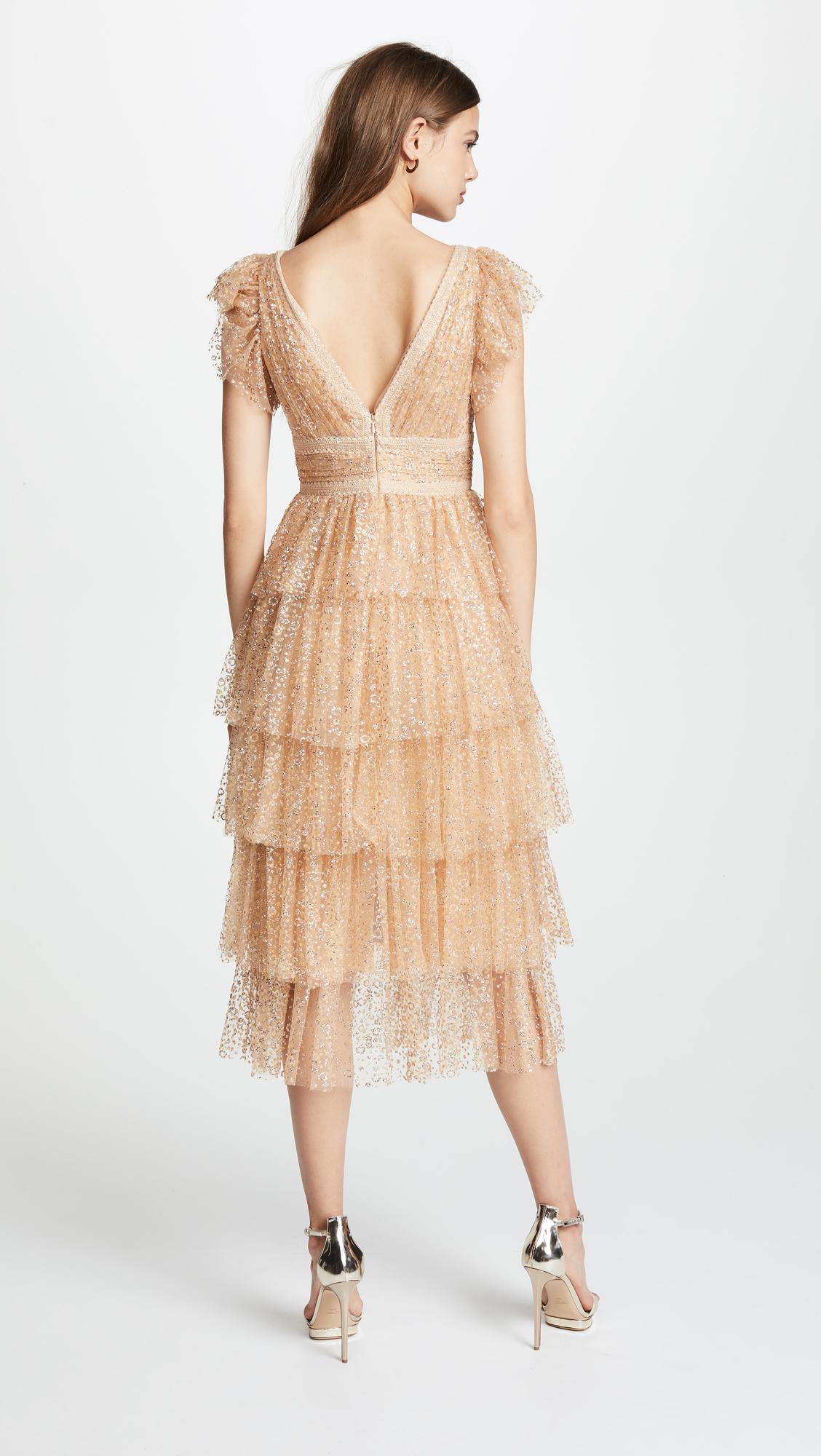 Tulle Flutter Sleeve Cocktail Dress | Lyst