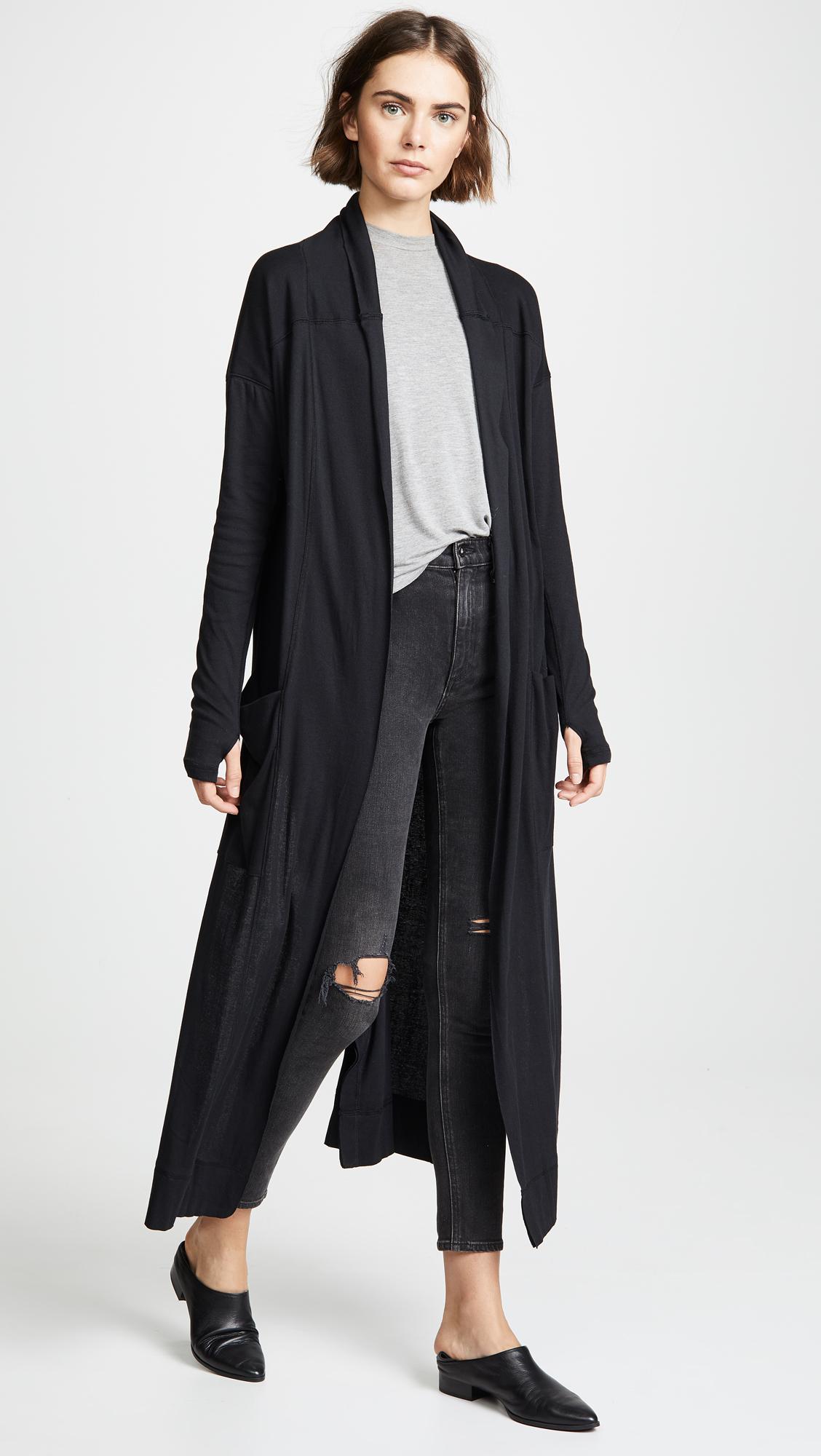 Free people black cardigan deals