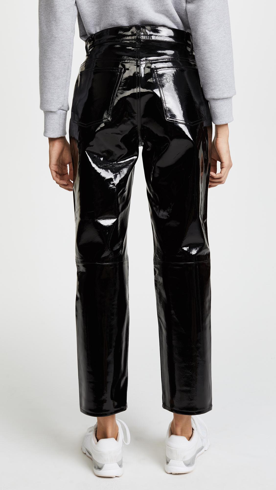 Rag & Bone The Straight Patent Leather Pants in Black | Lyst