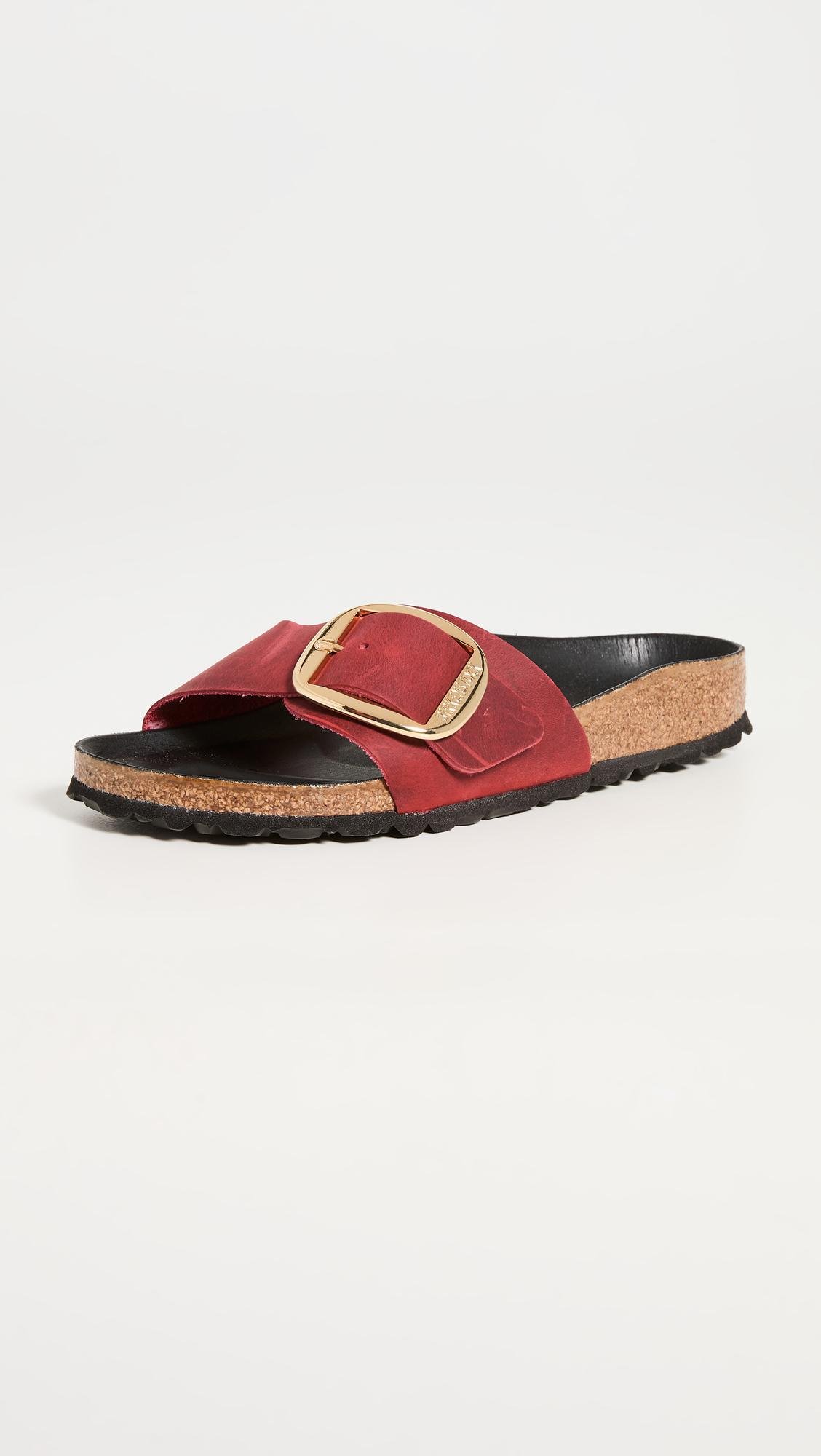 Birkenstock Madrid Big Buckle Sandals in Red | Lyst